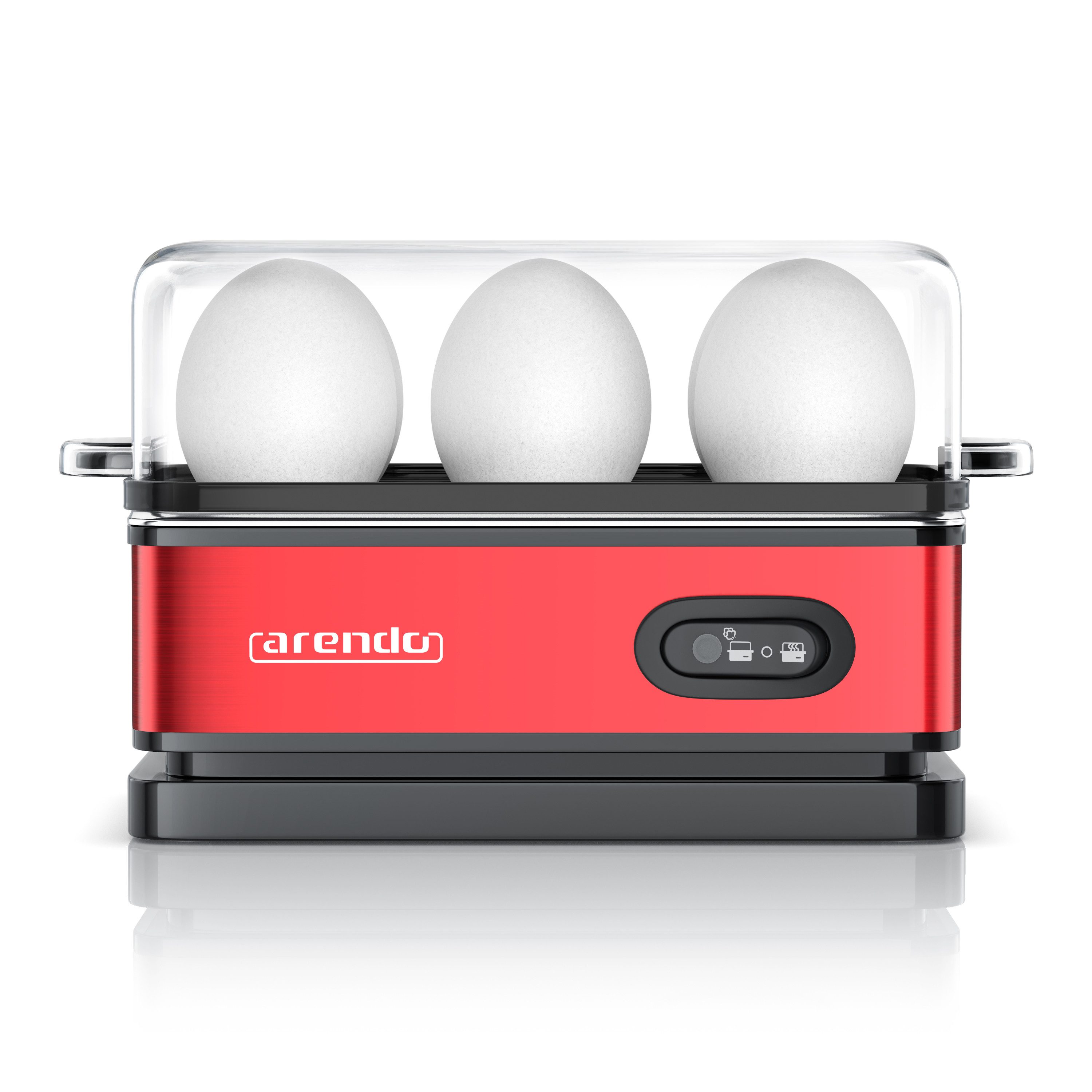 Arendo Eierkocher 6-fach, Edelstahl, frei wählbarer Härtegrad, mit Warmhaltefunktion, Anzahl Eier: 6 St., 400 W, Kipp-Funktionsschalter mit Indikationsleuchte, für bis zu 6 Eier