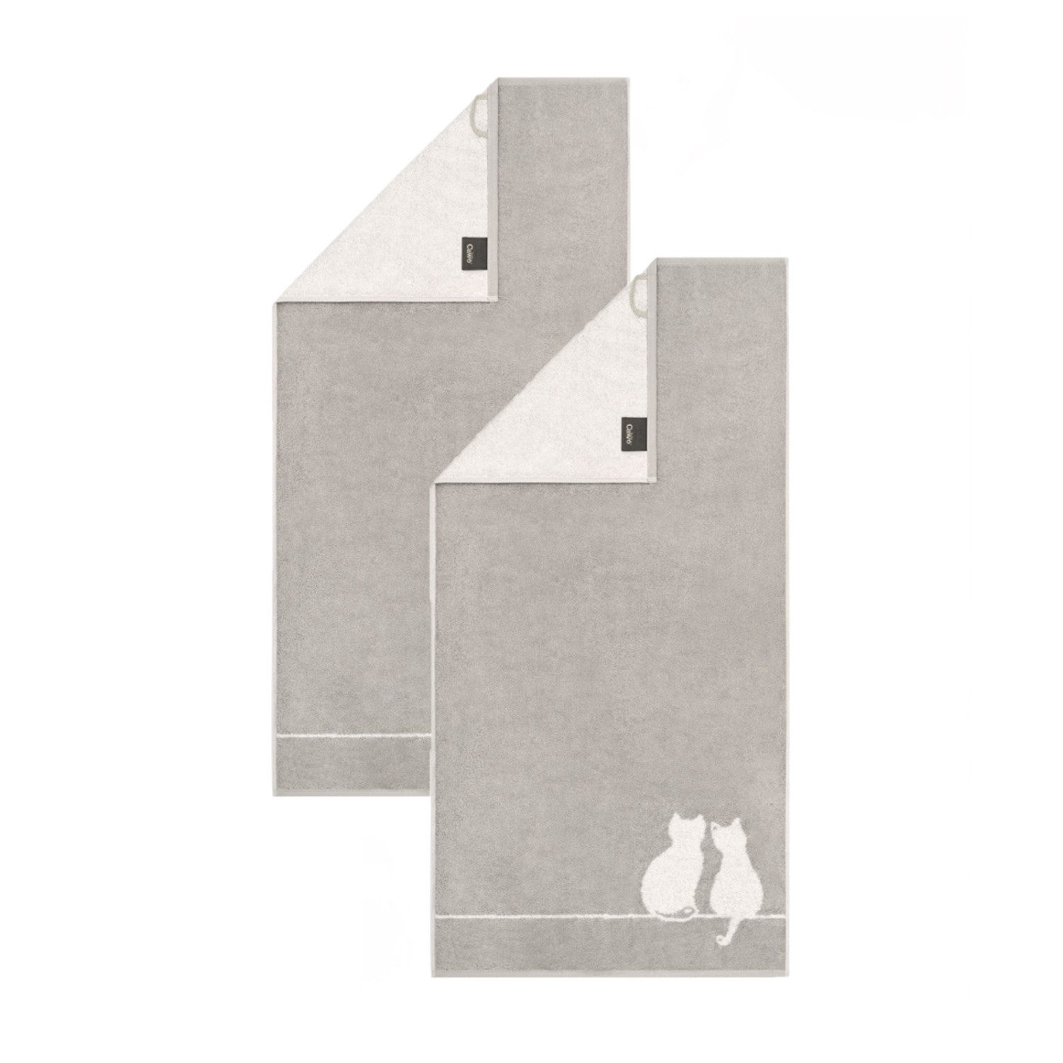 Cawö Handtuch 2 Stück Cawö Gästetücher Cute Cats 6263-76 Katzen Grau 30x50, günstig online kaufen
