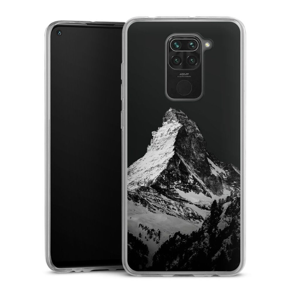 DeinDesign Handyhülle Berg Schnee Alpspitze Snow Capped Mountains Grayscale, Xiaomi Redmi Note 9 Slim Case Silikon Hülle Ultra Dünn Schutzhülle