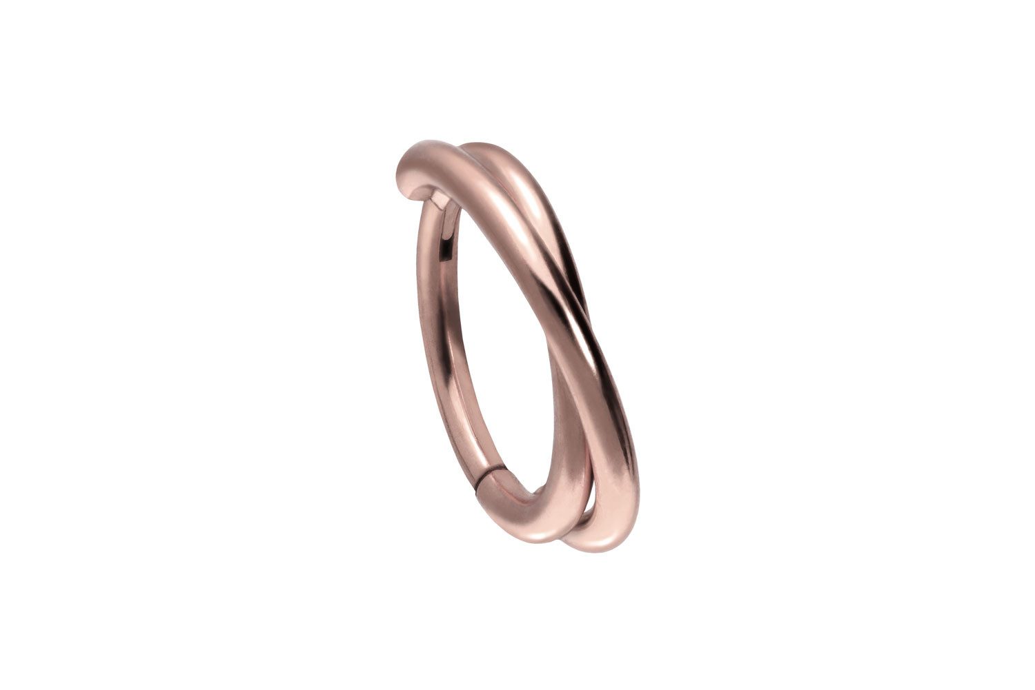 Nasenpiercing Titan Segmentring Clicker 2 RINGE ÜBERKREUZT Ohrpiercing Septum Nase