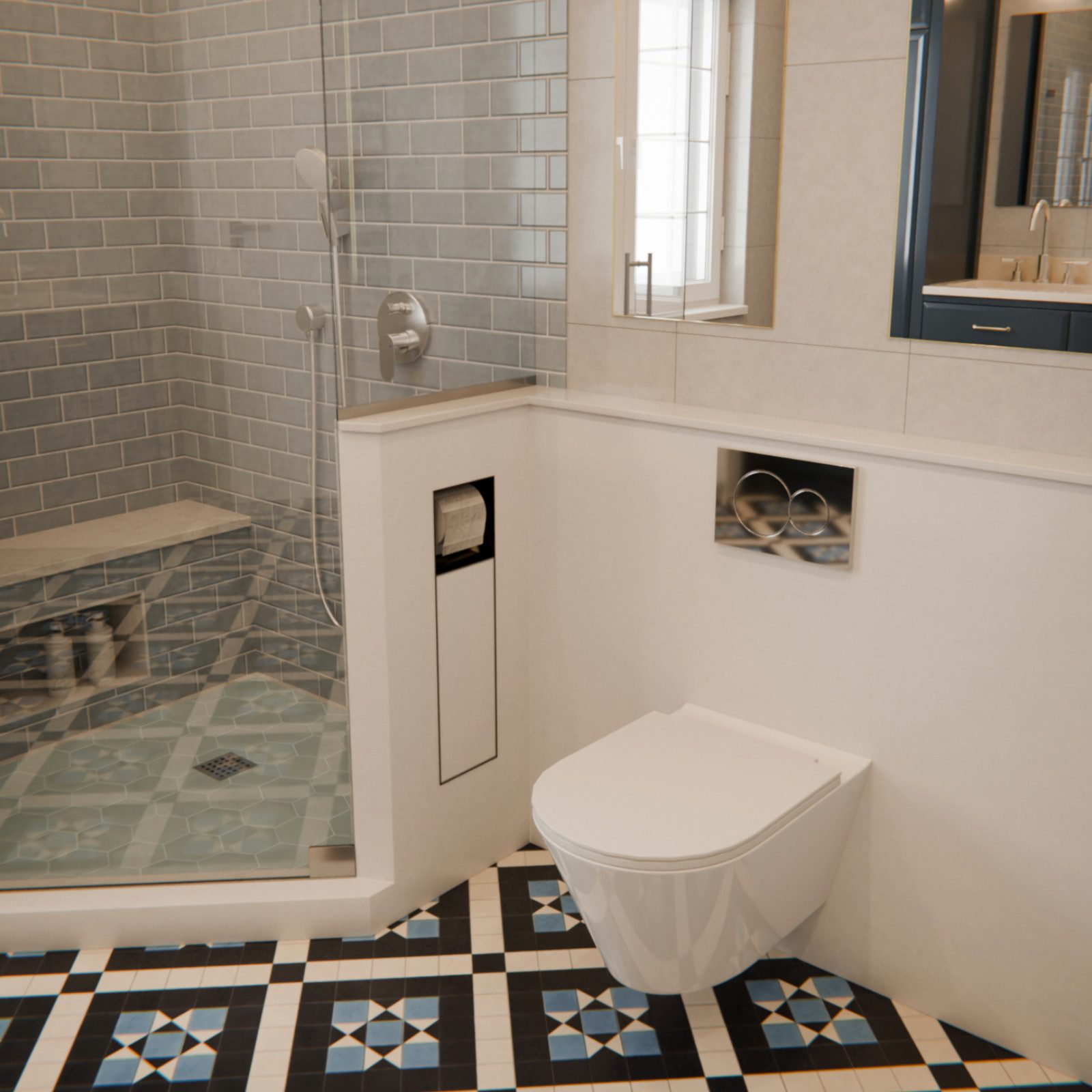 HAGO Toilettenpapierhalter WC Modul Edelstahl Einbauschrank Unterputz Wandnische, Ohne Klappe