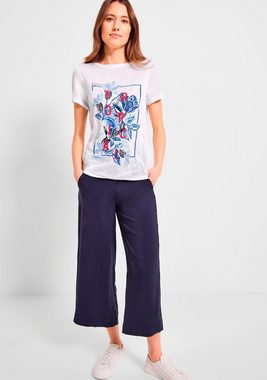 Cecil T-Shirt LINENLOOK_Shape print mit klassischem Rundhalsausschnitt