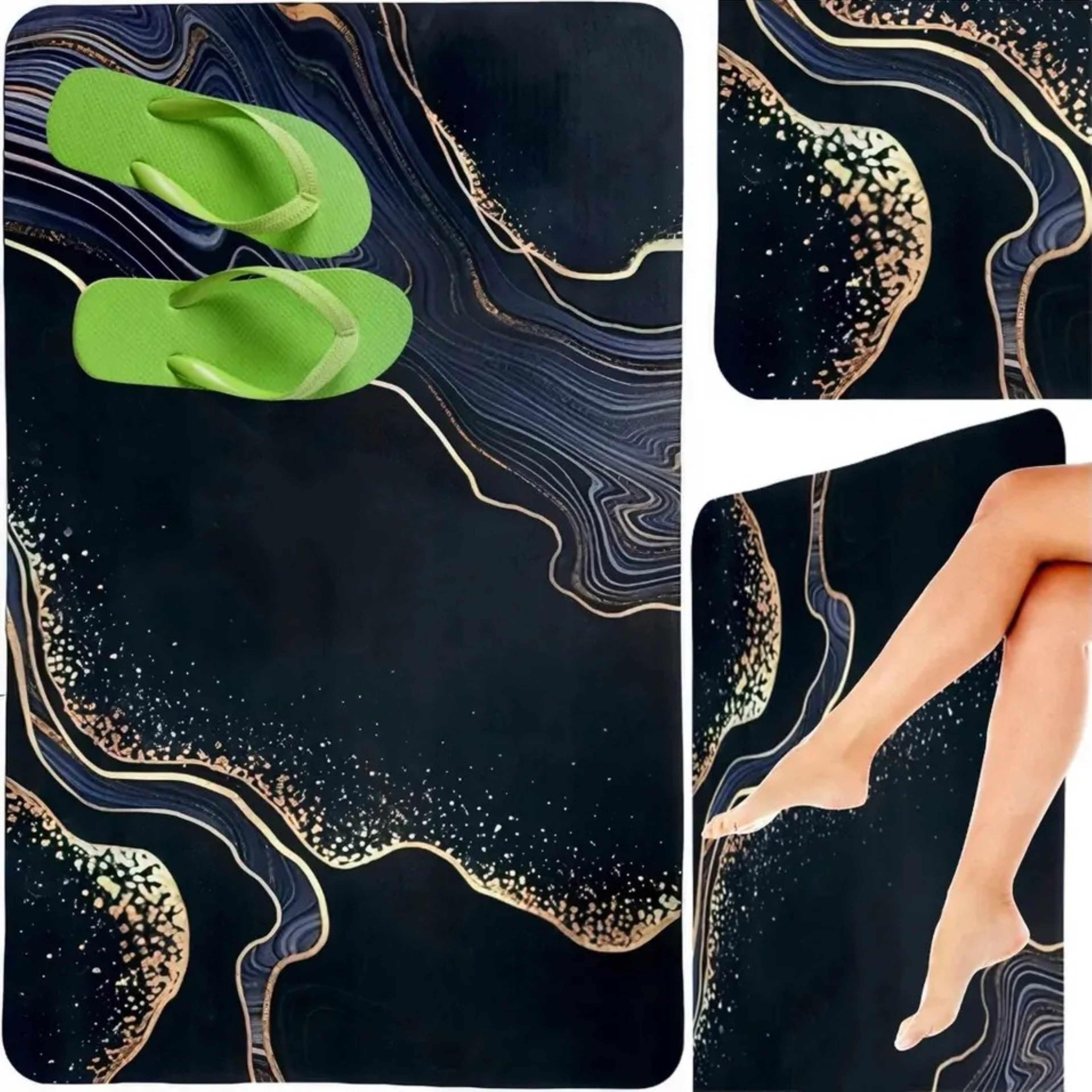 HURTNET Badematte Schnelltrocknende Badematte weich, saugfähig, rutschfest, günstig online kaufen