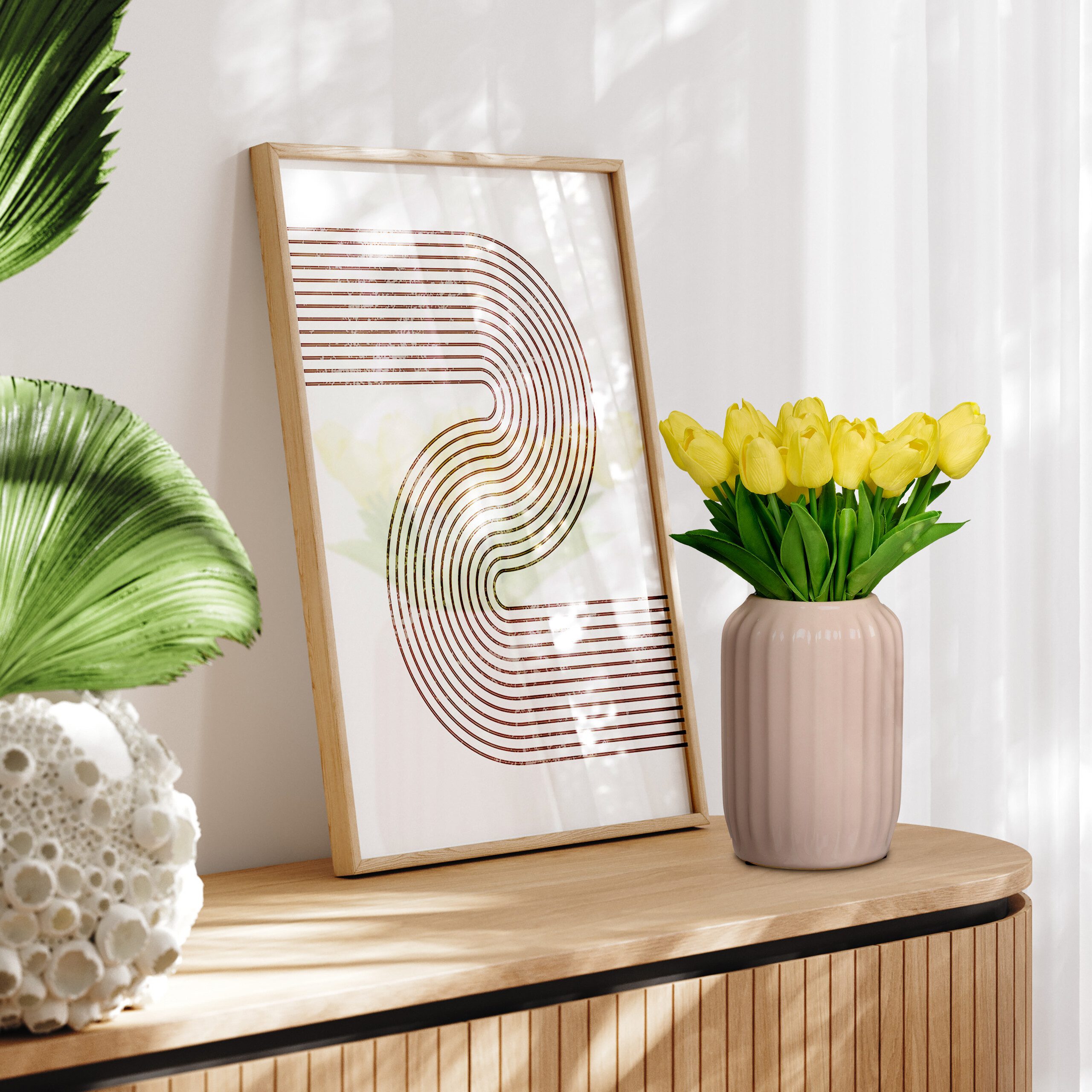 Kunstblume Künstliche Tulpen im 24er Set Tulpe, relaxdays, Höhe 33.5 cm, gelb