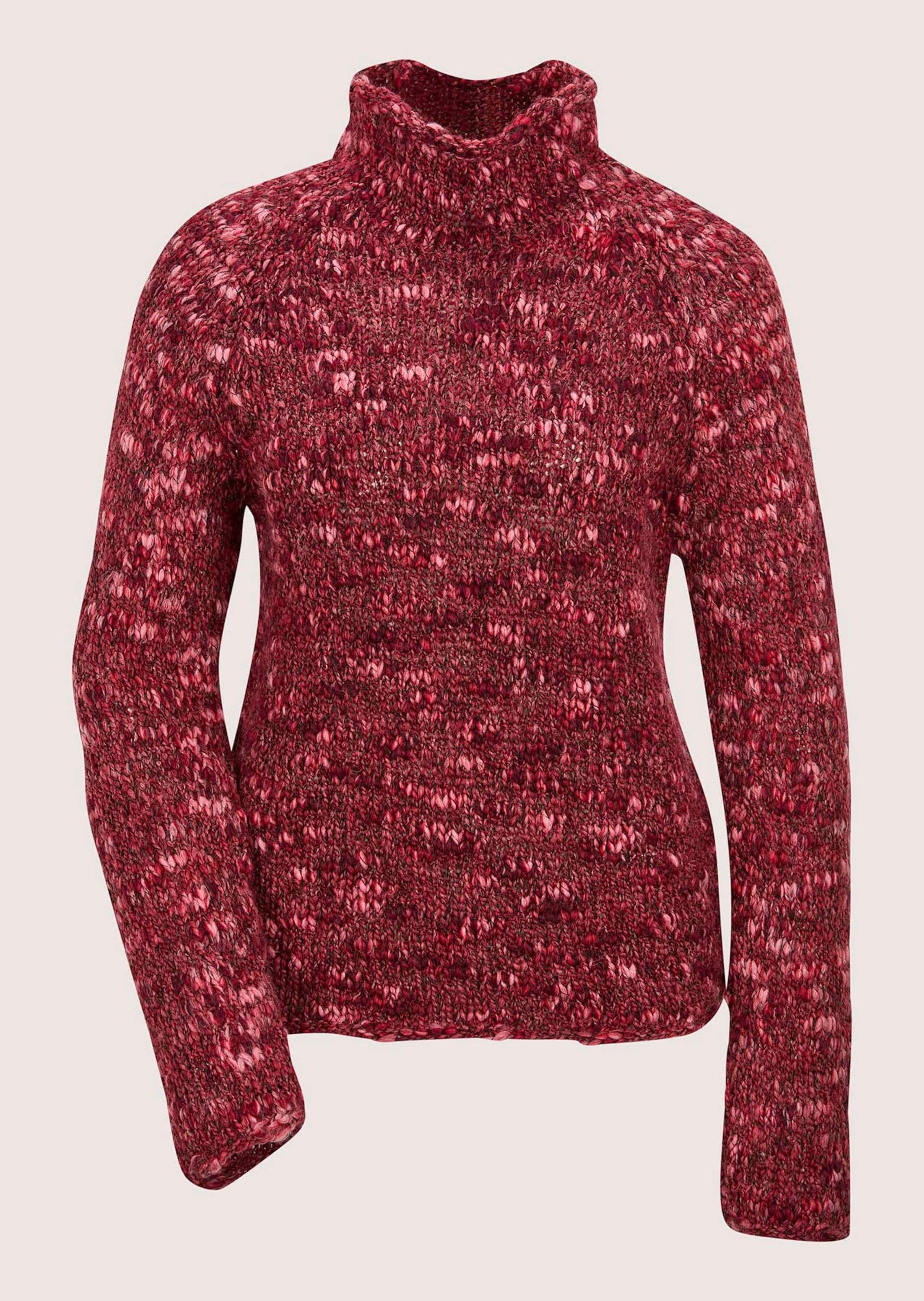 Strickpullover Eleganter Grobstrickpullover mit Stehkragen