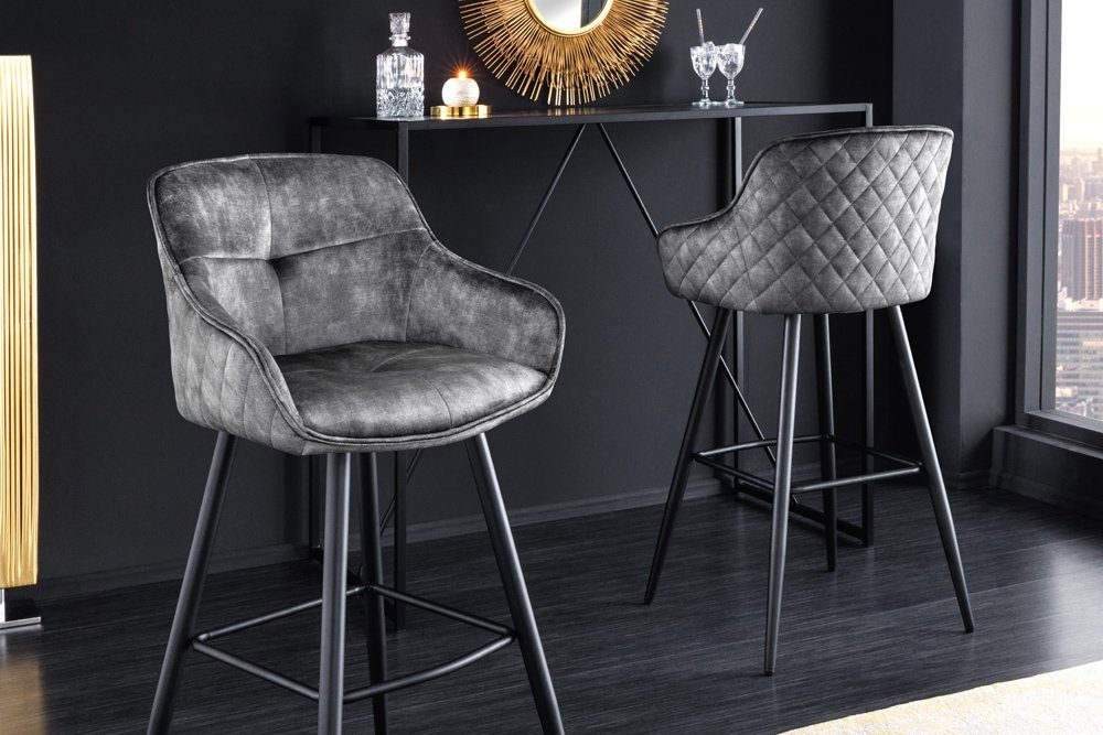 riess-ambiente Barhocker EUPHORIA grau / schwarz günstig online kaufen