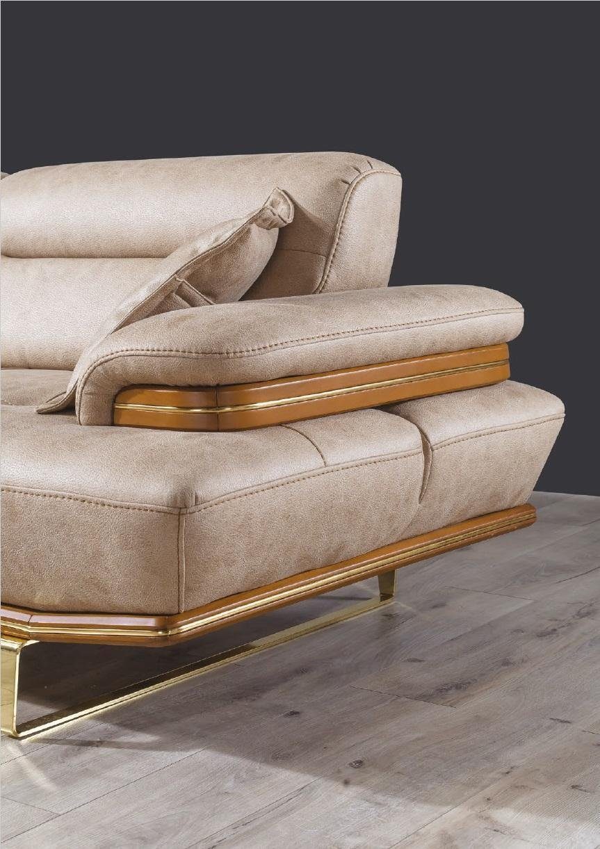JVmoebel Sofa Sofa 1 Dreisitzer Luxus Beige Neu, in Teile, Möbel Polster Couch Made Design Europa Moderne