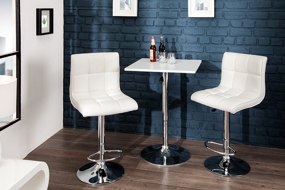 riess-ambiente Barhocker MODENA weiß - Kunstleder, Metall, verchromt, mit Lehne, modern, 360° drehbar, höhenverstellbar – Bild 5 von 5