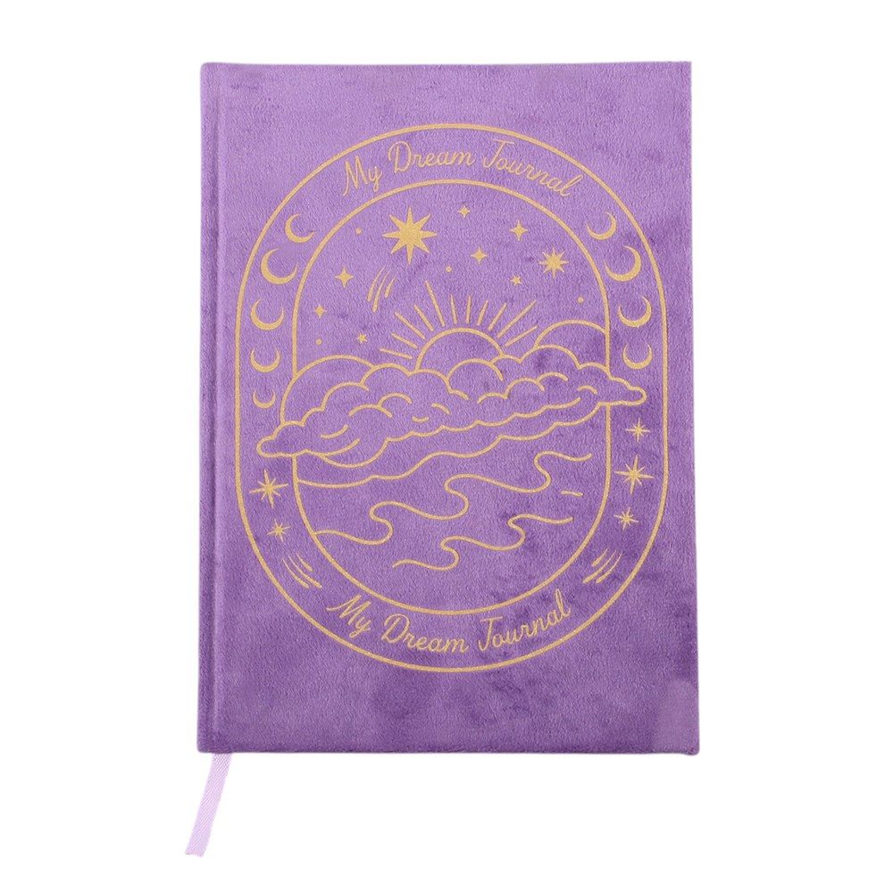 Something Different Notizbuch My Dream Journal – Samt Esoterik Notizbuch Violett mit Goldprägung