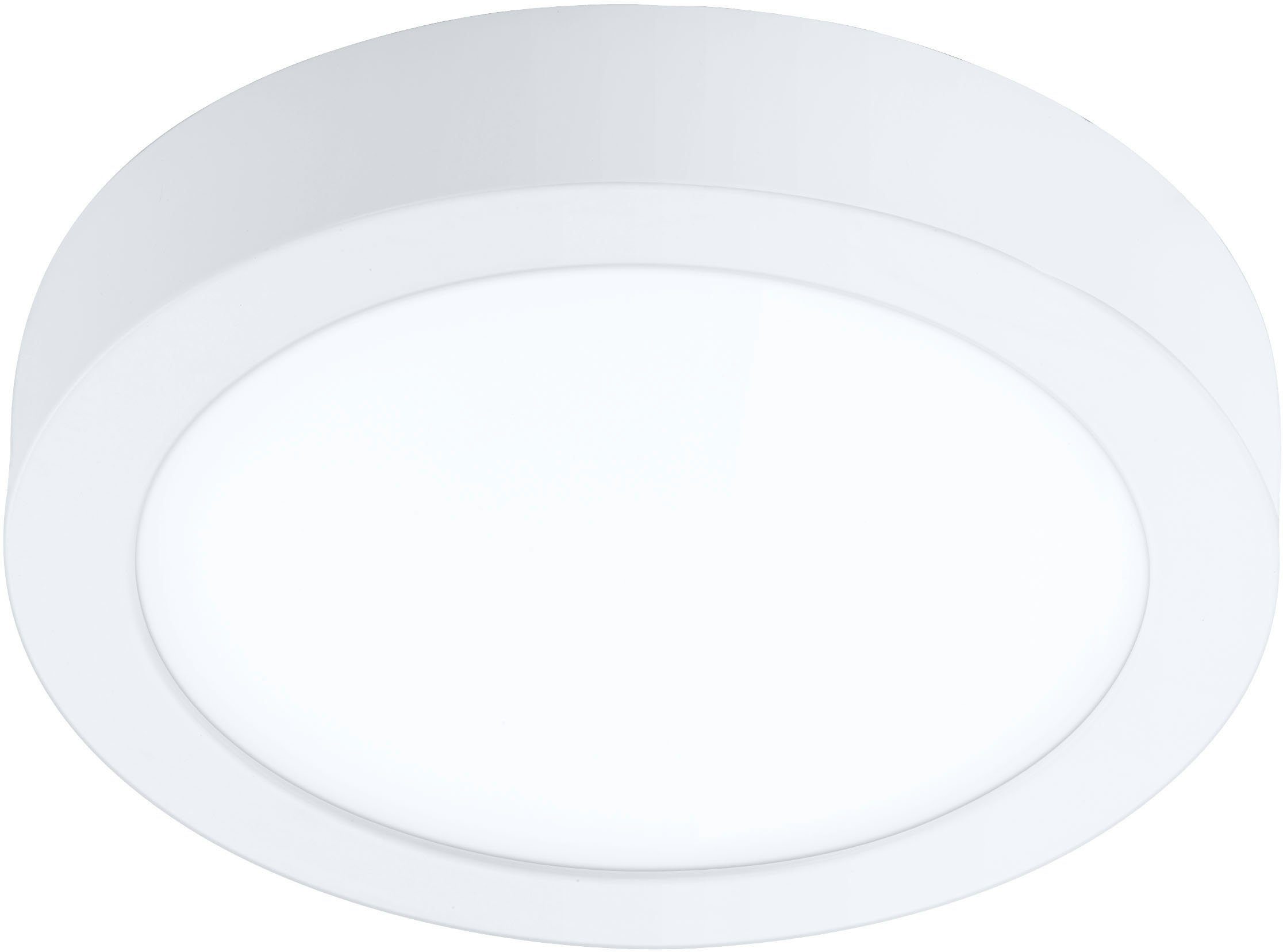 EGLO Deckenleuchte FUEVA-Z, LED fest - integriert, warmweiß kaltweiß, weiß, IP44 dimmbar, Aufbauleuchte Ø Bad-Deckenlampe, LED 21 cm