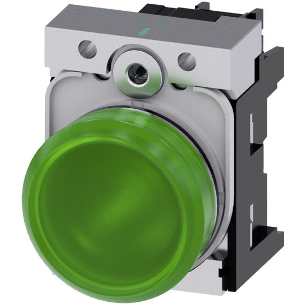 SIEMENS Sensor Siemens 3SU1152-6AA40-1AA0 Leuchtmelder Hochglanz Grün 24 V/AC, 24 V, (3SU1152-6AA40-1AA0)