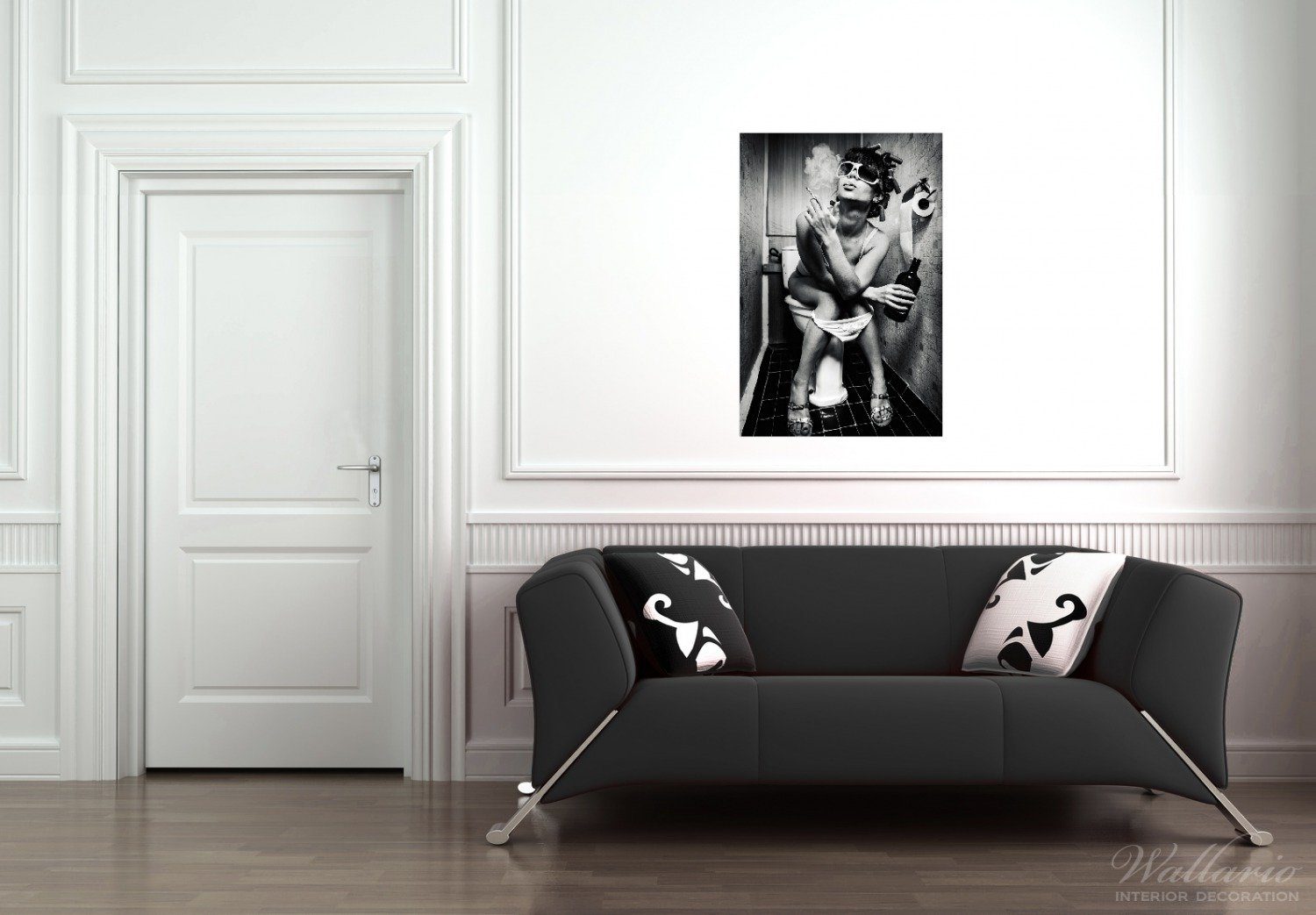 Wallario Poster, Kloparty - Sexy Frau günstig online kaufen