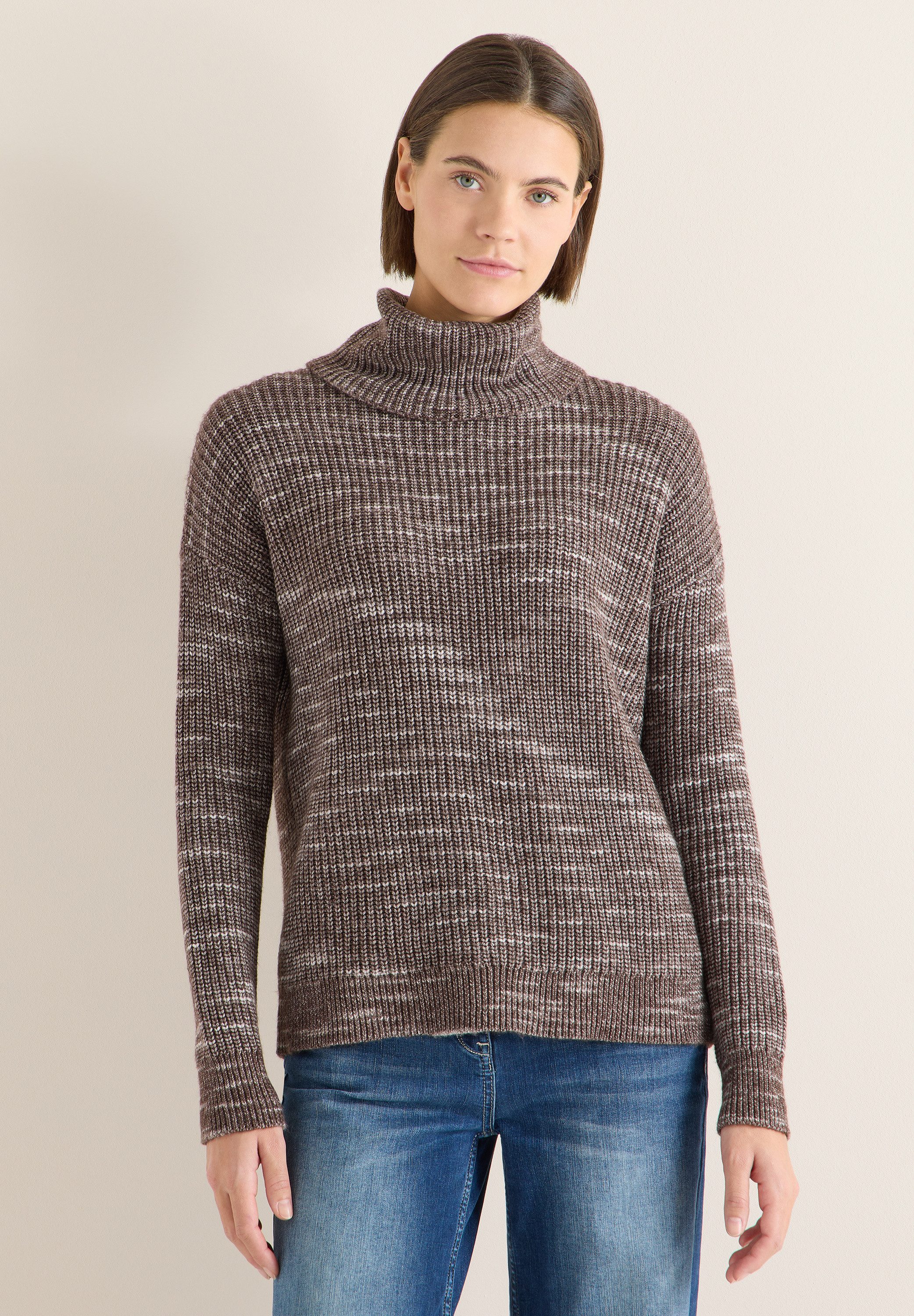 CECIL Rollkragenpullover mit Strick-Detail