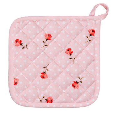 Clayre & Eef Topflappen Dotty Rose, (Set, 2-tlg., 2-teilig), hitzebeständig wattiert Pfannen Untersetzer ca.20x20cm