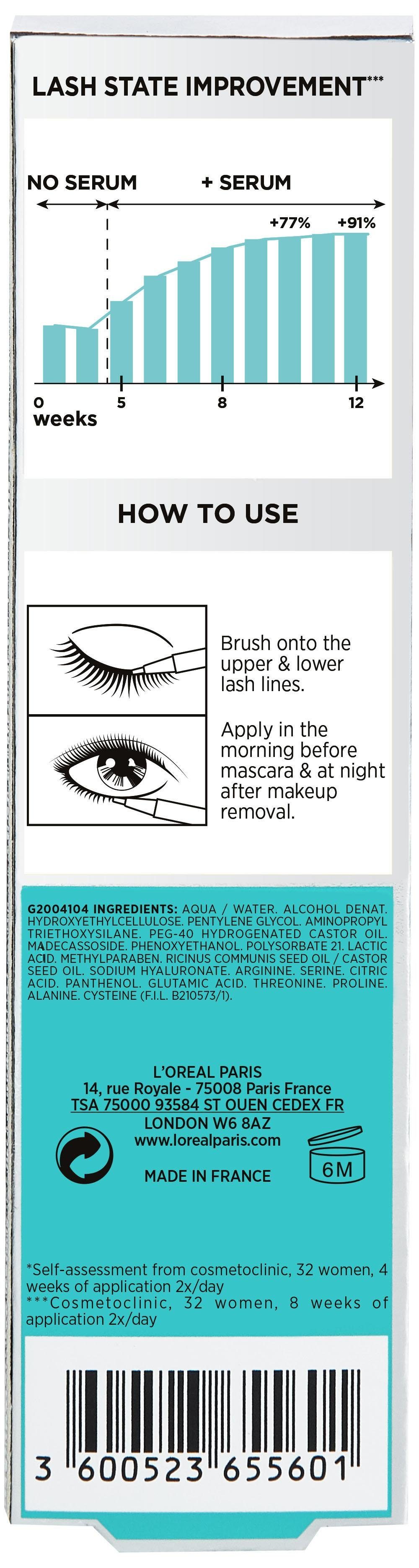 L'ORÉAL PARIS Wimpernserum PARADISE CLINICALLY PROVEN LASH SERUM, mit Hyaloronsäure – Bild 5 von 5