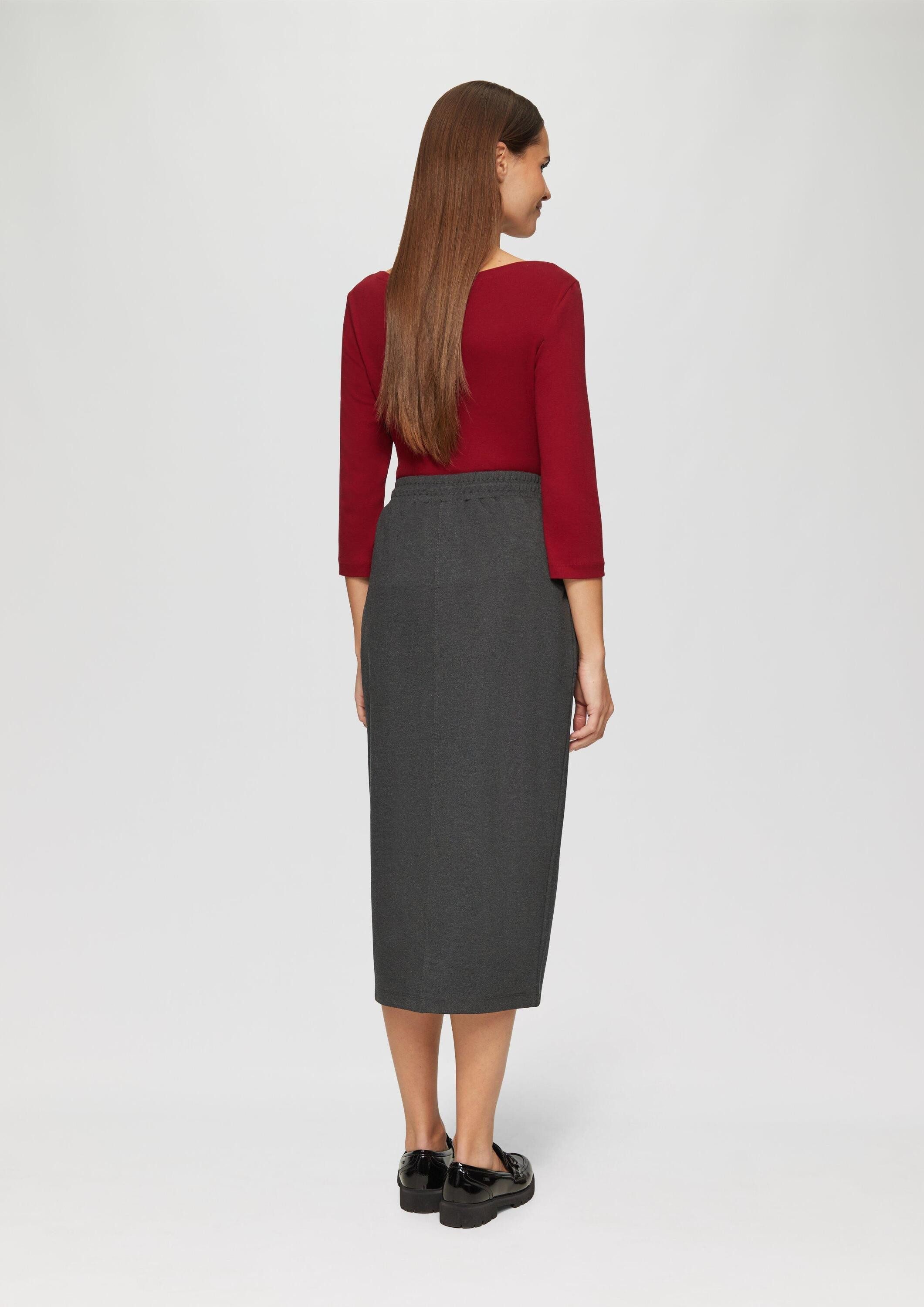 s.Oliver Midirock Rock Geschlitzter Midi-Rock aus Interlock-Jersey