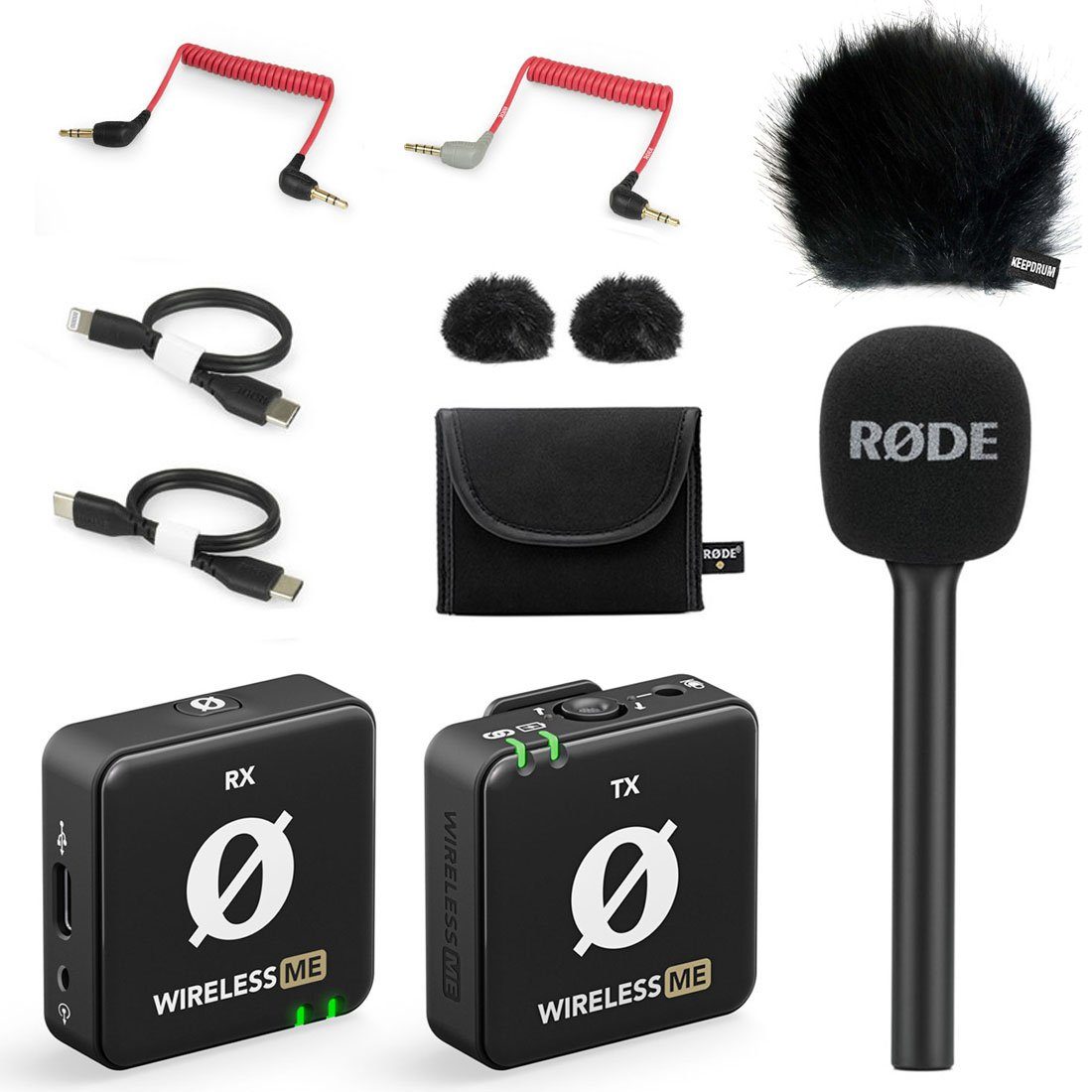 Rode Wireless ME mit Interview GO und Windschutz BK Digitales Aufnahmegerät