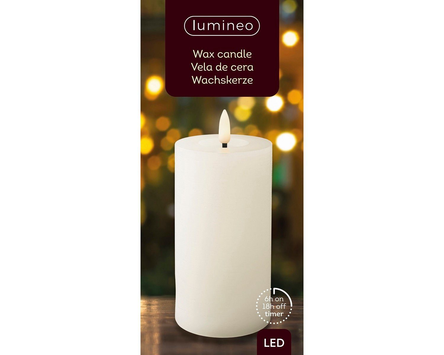 Lumineo LED-Christbaumkerzen Lumineo LED Wachskerze Weiß günstig online kaufen