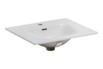einfachgutemoebel Waschtisch-Set Badezimmer Set 2-teilig BLACKENED 60cm, Einbaubecken weiß, schwarz, (Badmöbel Set, 1-St., Waschtisch SET 2-teilig)