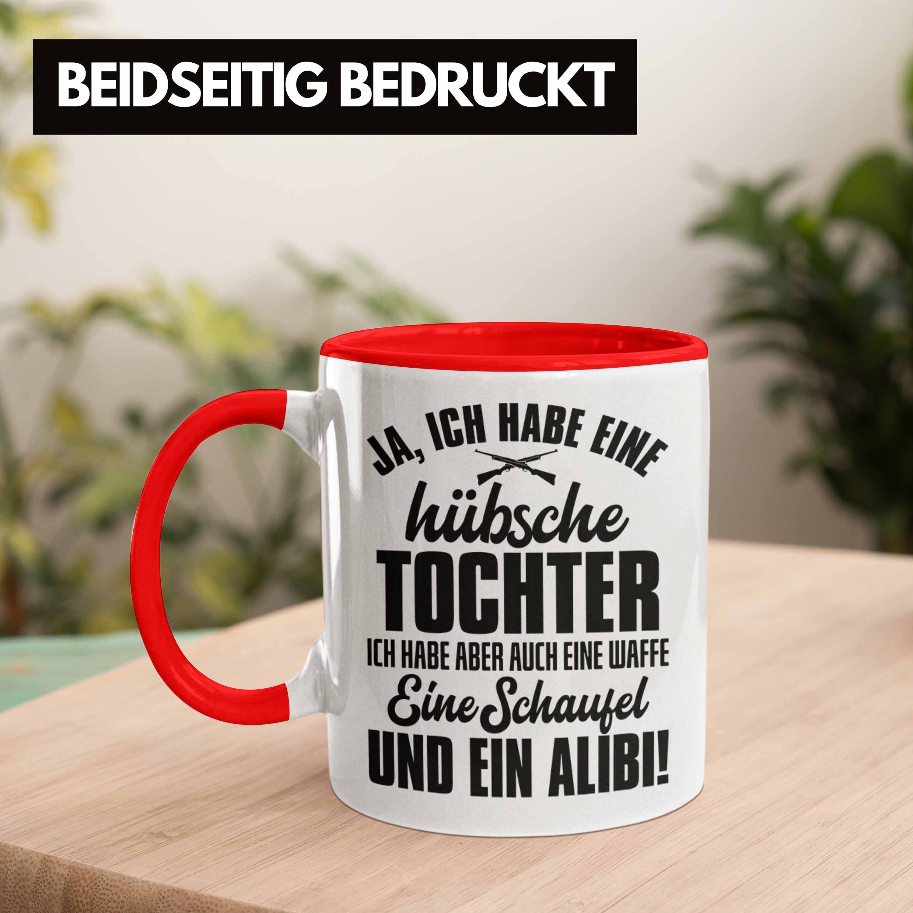Tasse Kaffeetasse Hübsche Geschenkidee für Tochter Rot Tasse - Tochter Geschenk Papa von Vater Trendation Trendation
