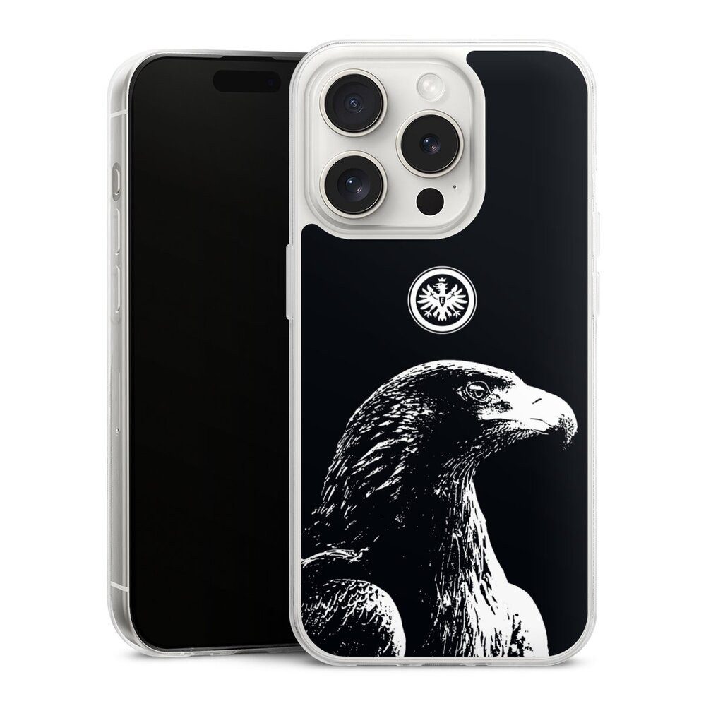DeinDesign Handyhülle Eintracht Frankfurt Offizielles Lizenzprodukt Attila SGE Attila, Apple iPhone 15 Pro Slim Case Silikon Hülle Ultra Dünn Schutzhülle