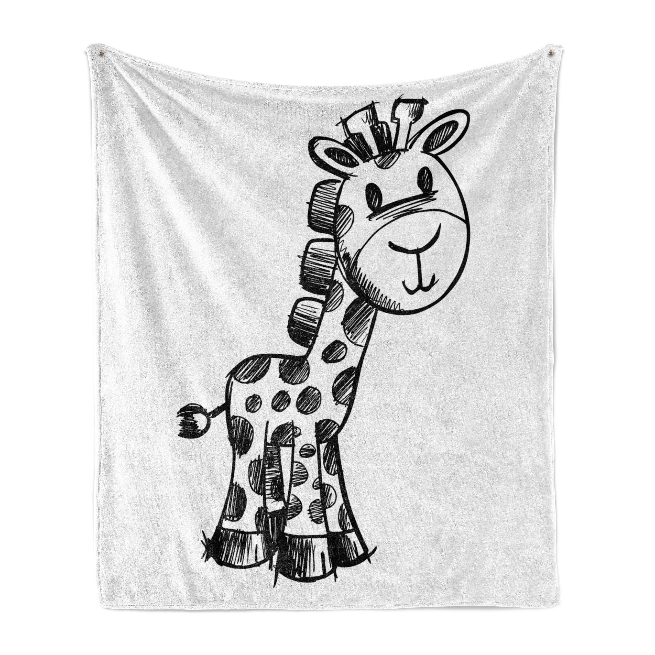 Wohndecke Gemütlicher Giraffe Childish und Innen- Außenbereich, Sketch Plüsch Abakuhaus, African den für
