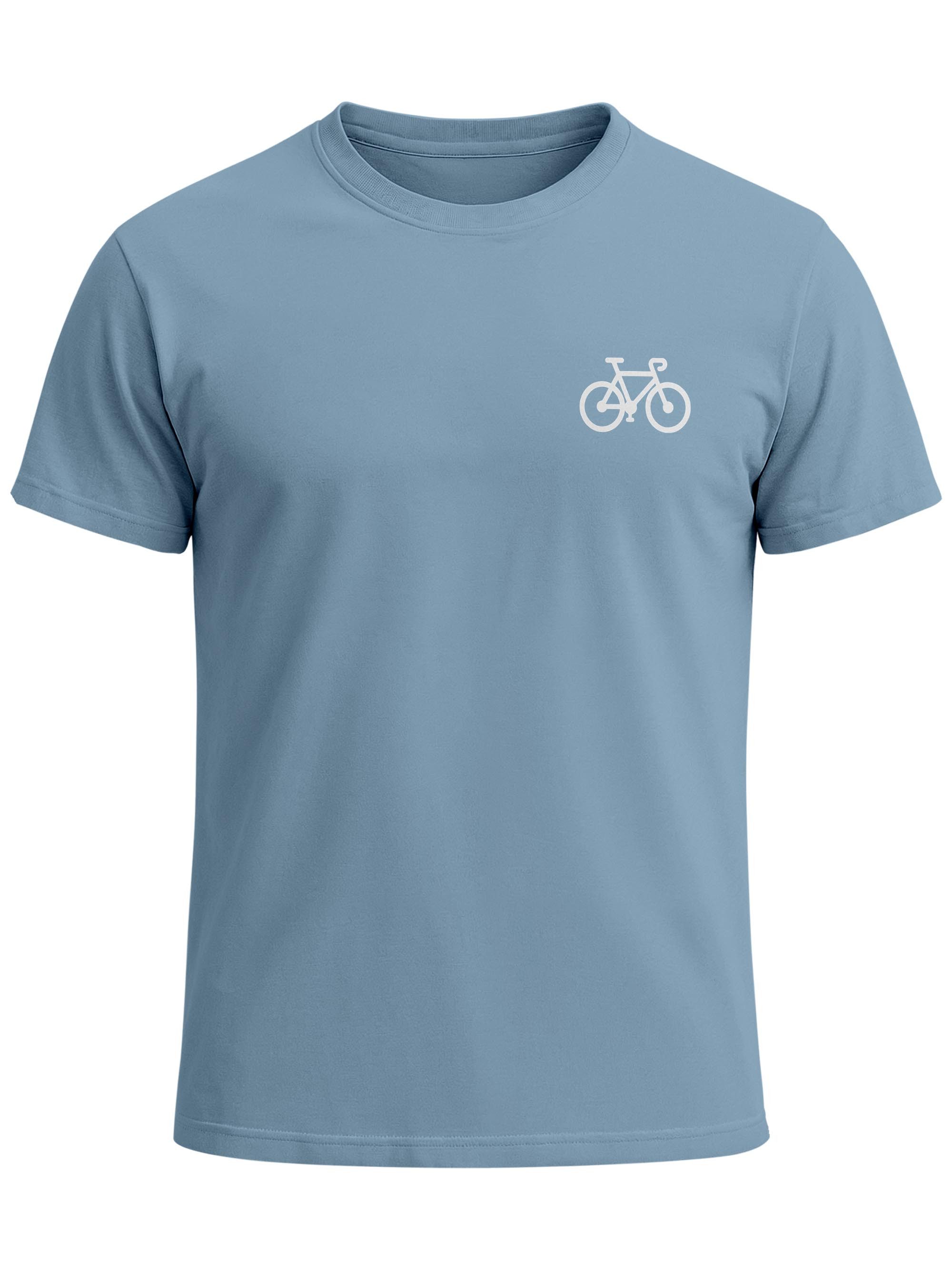 Neverless Print-Shirt Herren T-Shirt Fahrrad Bike Printshirt Logo Aufdruck Radfahrer mit Print