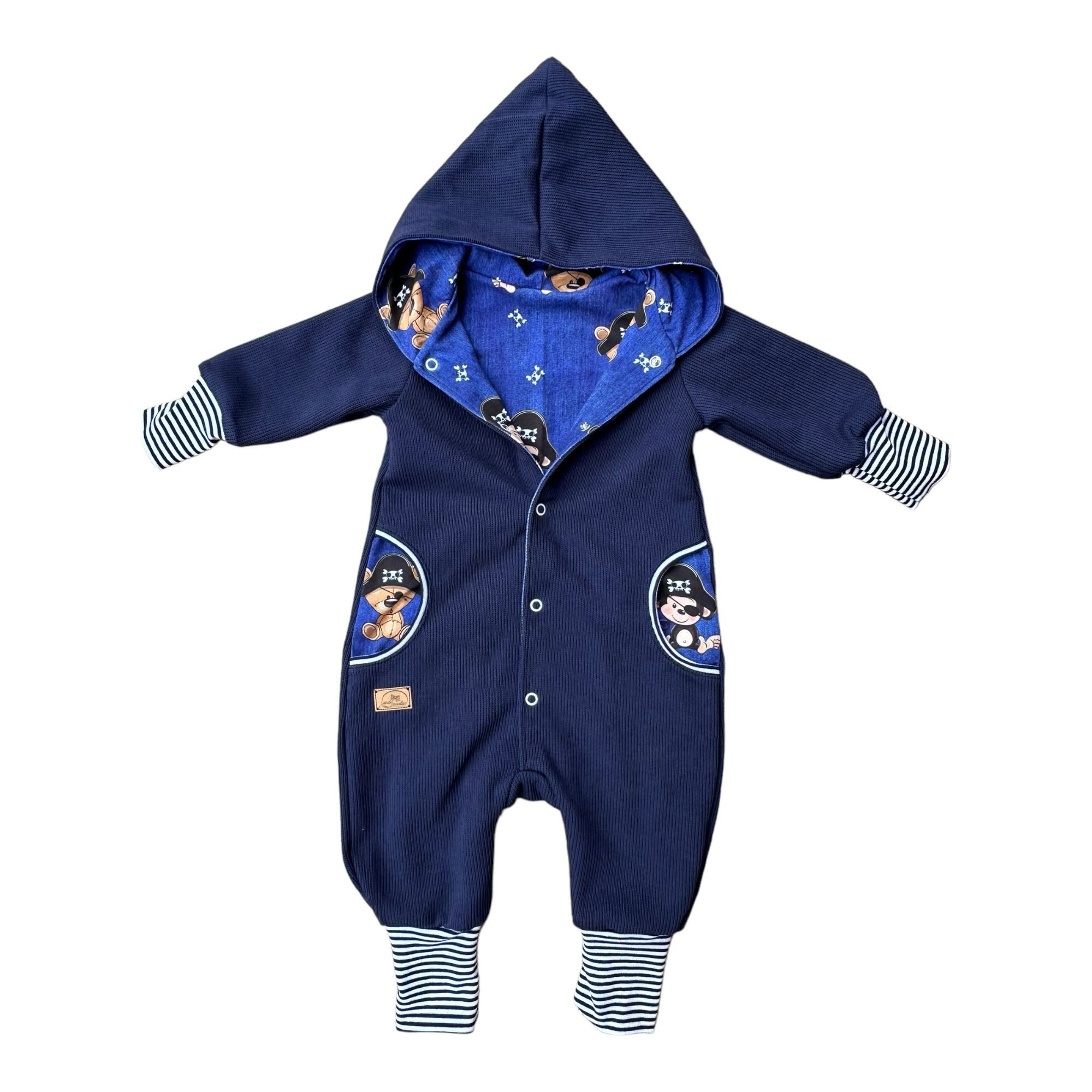 Land-Juwelen Overall Strick Pirat Jeanslook dunkelblau