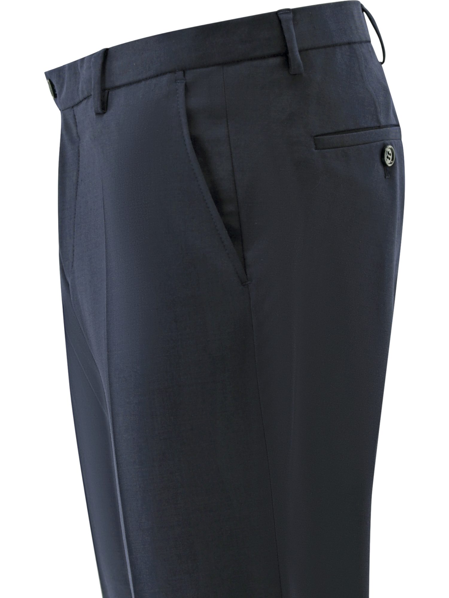 CG Club of Gents Stoffhose blau, Business, Polyester, Unifarben, Slim Fit, Mittel