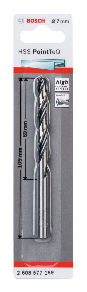 Thumbnail - BOSCH Metallbohrer, HSS PointTeQ (DIN 338) Metallspiralbohrer - 7 mm - 1er-Pack