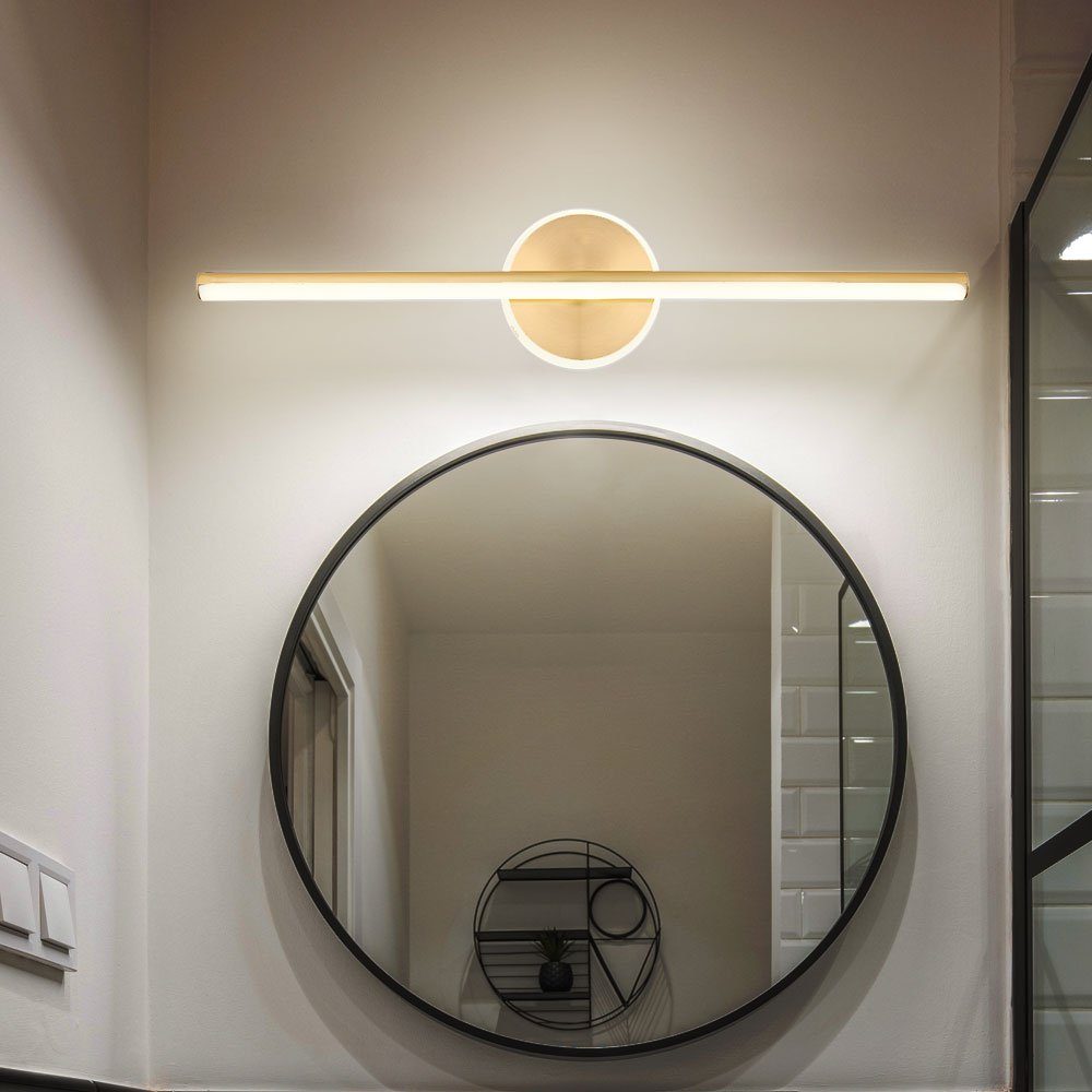 LED Spiegelleuchte 40cm IP44 230V 6Watt 540 Lumen Spiegelschrank Leuchte  Badezimmer Wand- und Aufbaumontage Beleuchtung für Schrank Spiegel Bad  Alu-Optik Warmweiß