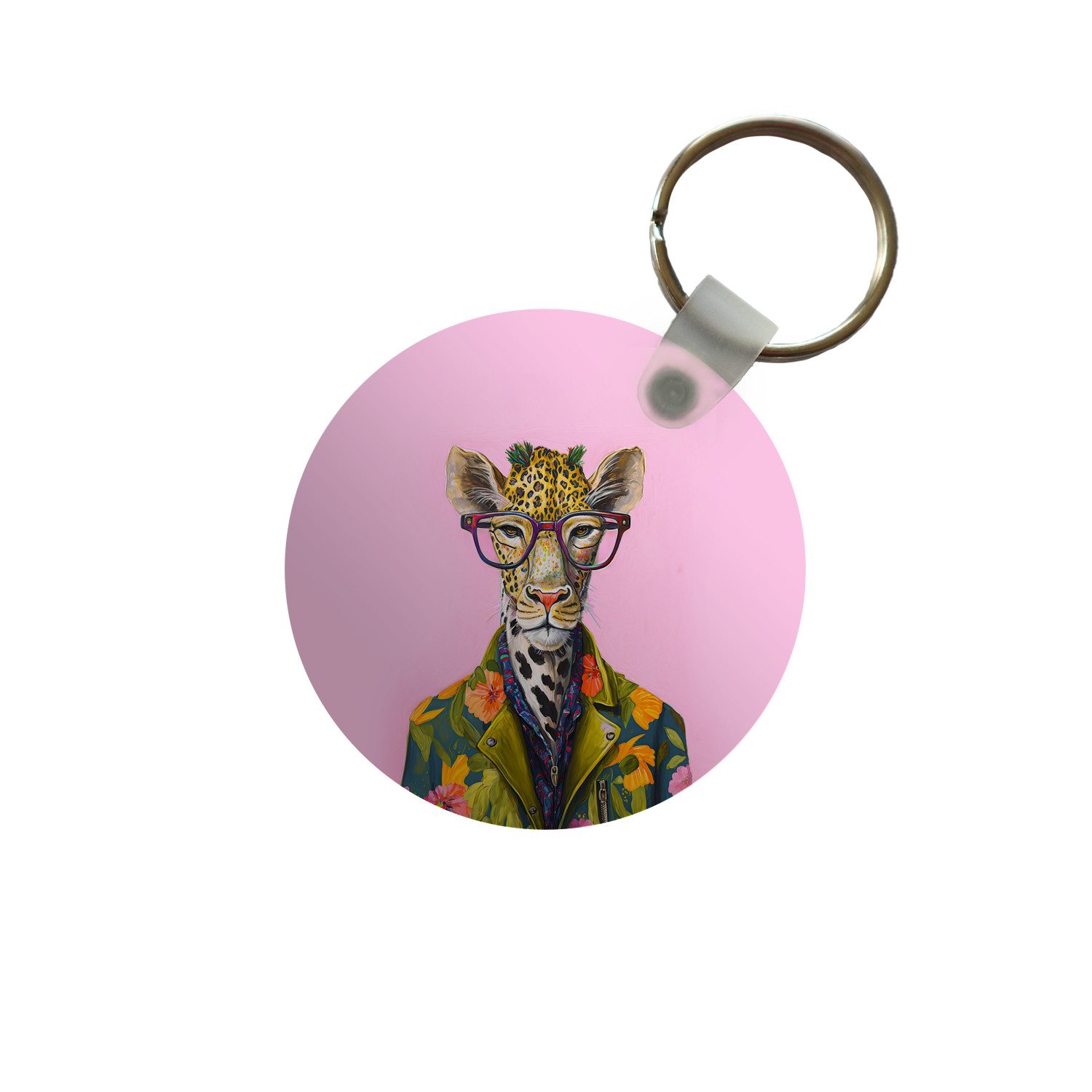 Schlüsselanhänger Tiere - Giraffe - Brille - Blumen