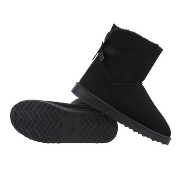 Ital-Design Damen Snowboots Freizeit Snowboots Flach Flache Stiefeletten in Schwarz