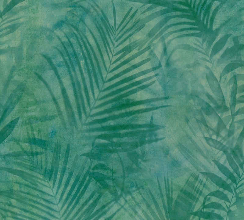 A.S. Création Vliestapete Neue Bude 2.0 Tropical Concret mit Palmenblättern, floral, Dschungeltapete Tapete Palmen