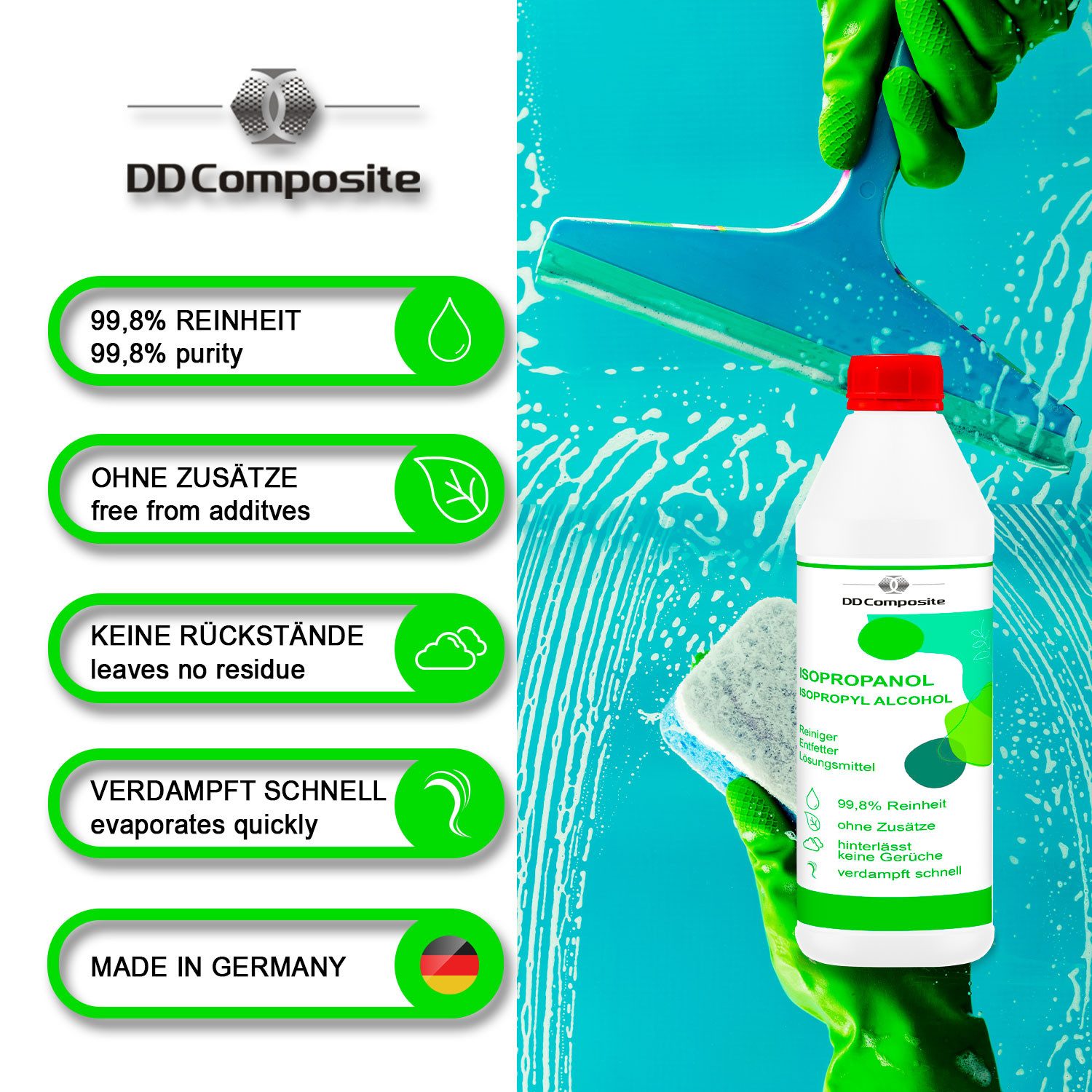 DD Composite 500ml Isopropanol Reinigungsalkohol (Reinigungsalkohol technischer Reinigungsalkohol)