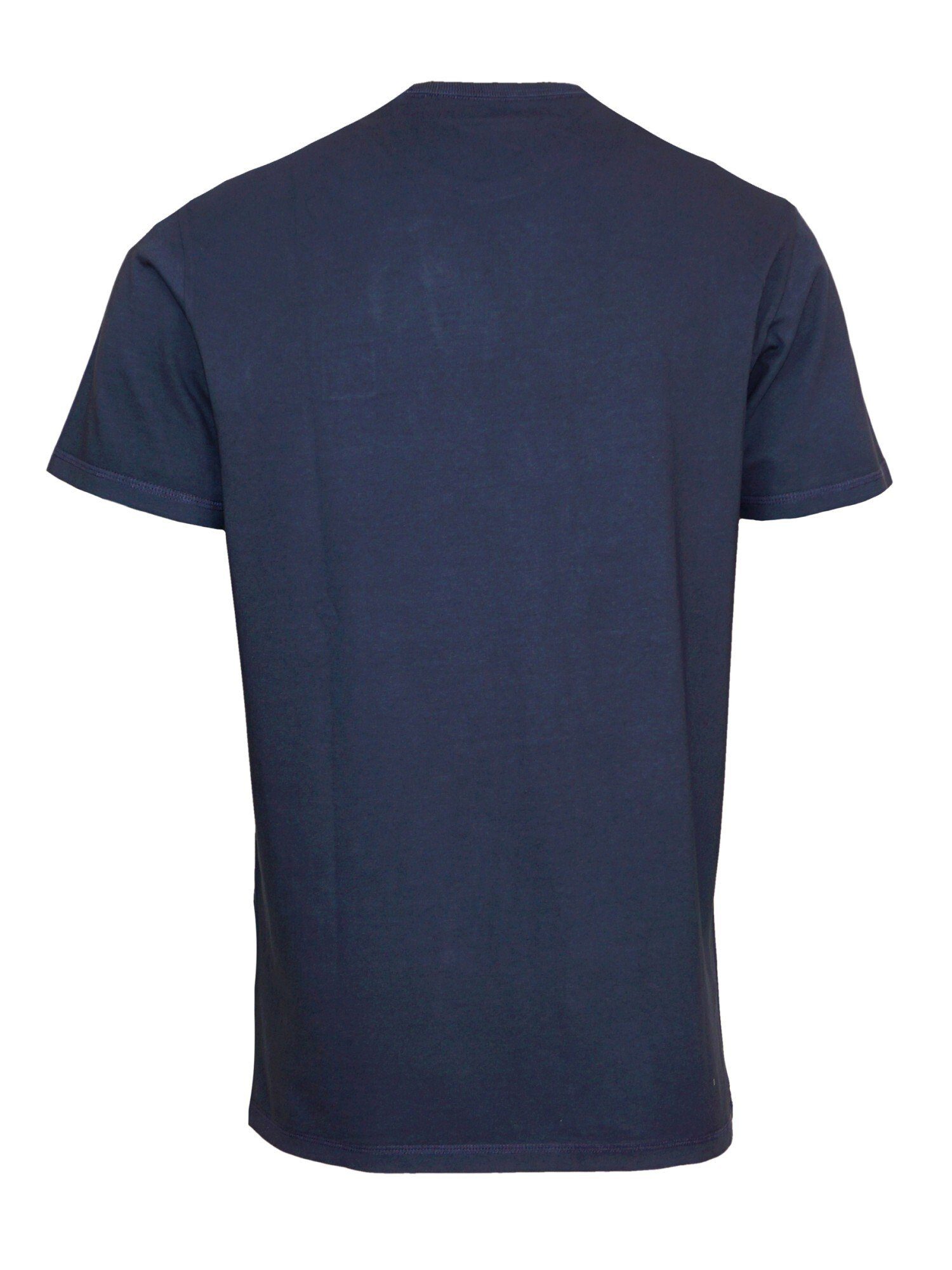blau TREATED Kurzarm T-Shirt Shirt T-Shirt Guess PATCH mit (1-tlg)