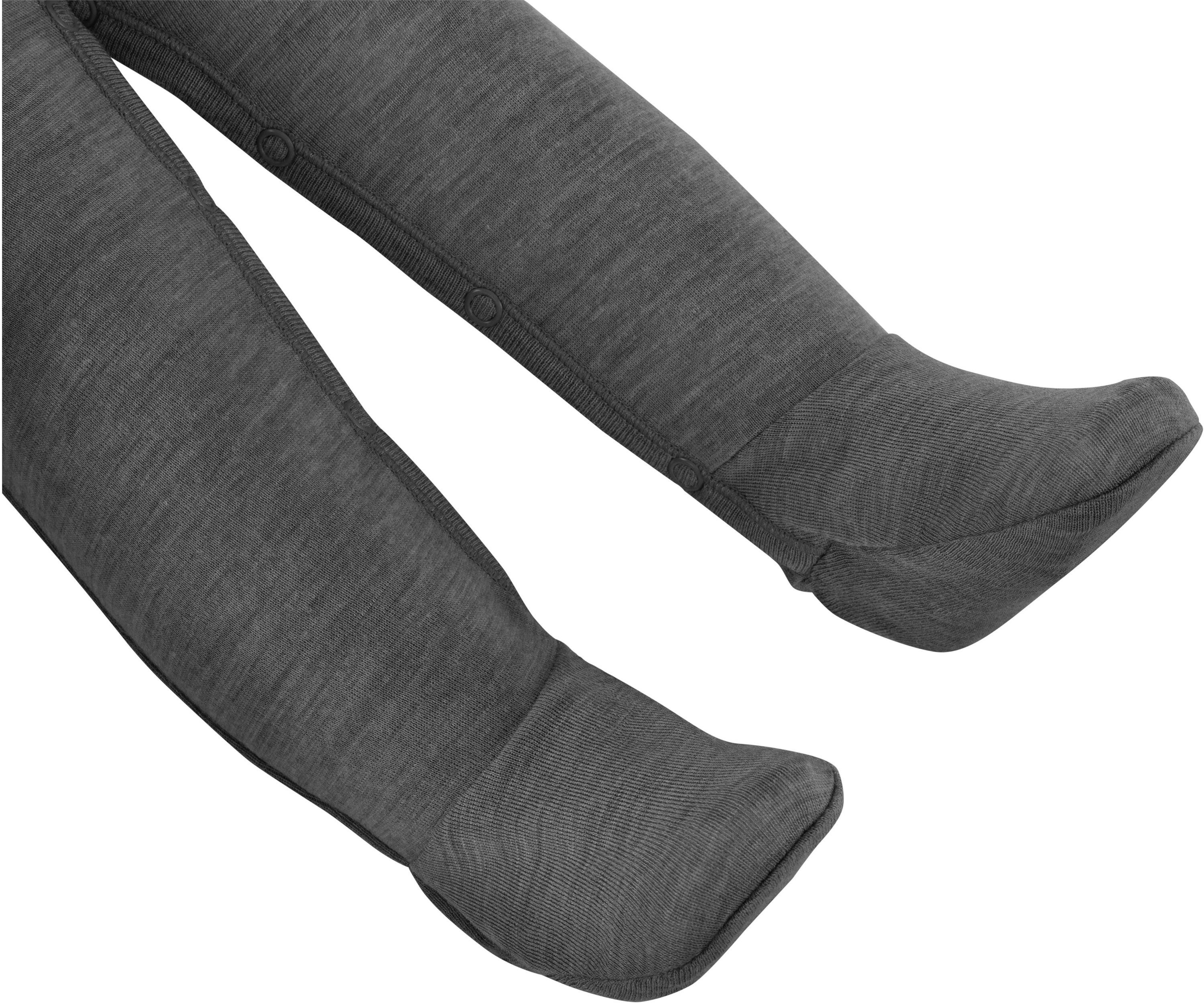 normani Langarmwickelbody Baby Merino Strampler Levin Unisex Strampler mit Füßen - Bodysuit Schlafanzug Schlafstrampler