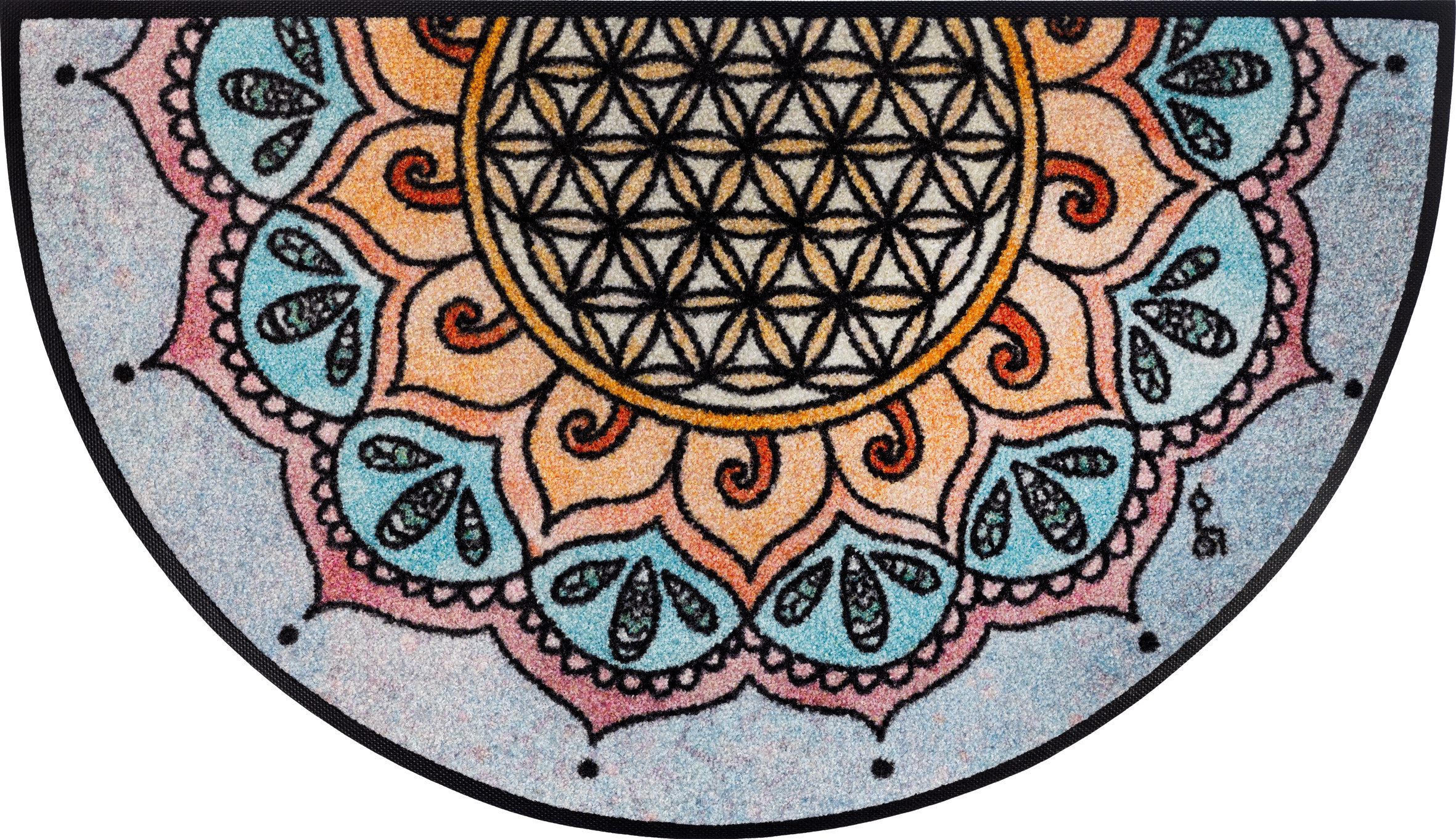 wash+dry by Kleen-Tex Fußmatte Round Harmony Pattern, rechteckig, Höhe: 7 mm