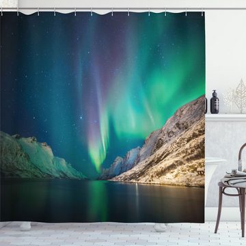 Abakuhaus Duschvorhang Moderner Digitaldruck mit 12 Haken auf Stoff Wasser Resistent Breite 175 cm, Höhe 180 cm, Natur Mystical Aurora Borealis