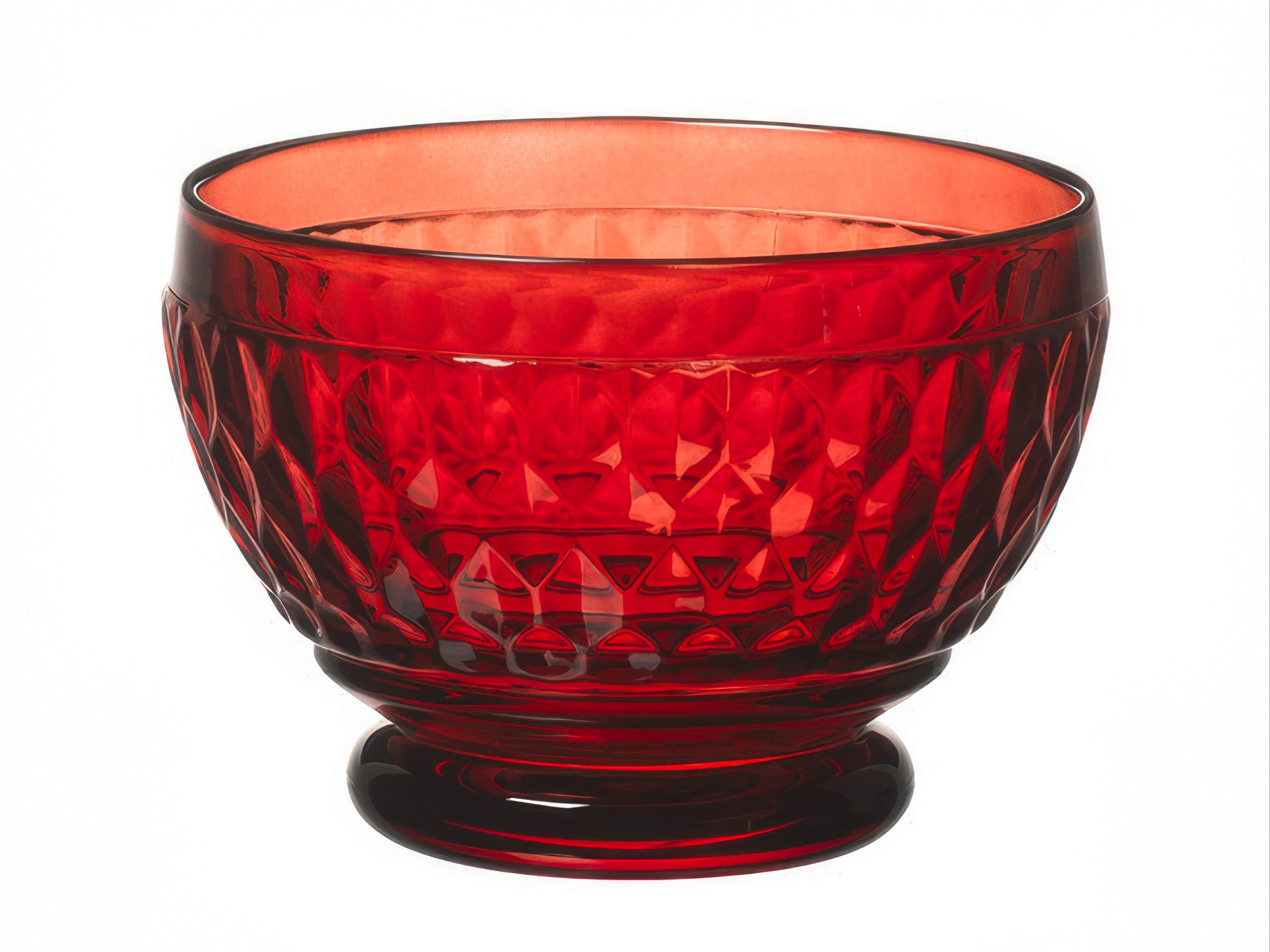 Villeroy & Boch Dessertschale Boston Coloured, Kristallglas, Spülmaschinengeeignet, Rot, Motiv: Boston