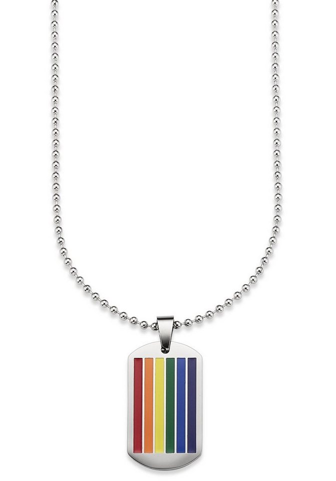 Bruno Banani Kette mit Anhänger Schmuck Geschenk, Halskette Regenbogen Dog  Tag, Kugelkette, zu Hoodie, Jeans, Sneaker! - Anlass Geburtstag Weihnachten