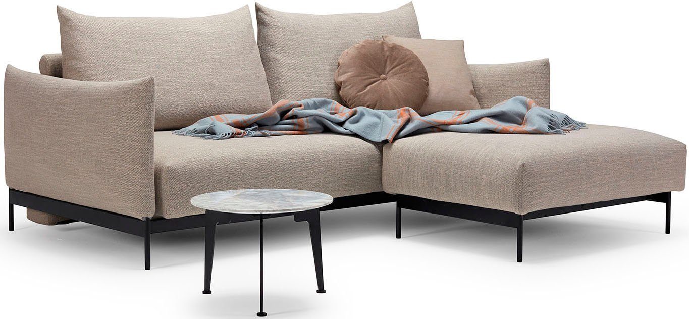INNOVATION LIVING ™ Schlafsofa MALLOY, Sofa mit Funktion - komfortabel & bequem, modernes Design, hohe Rückenlehne, schmale Armlehnen, inklusive Bettaufbewahrung