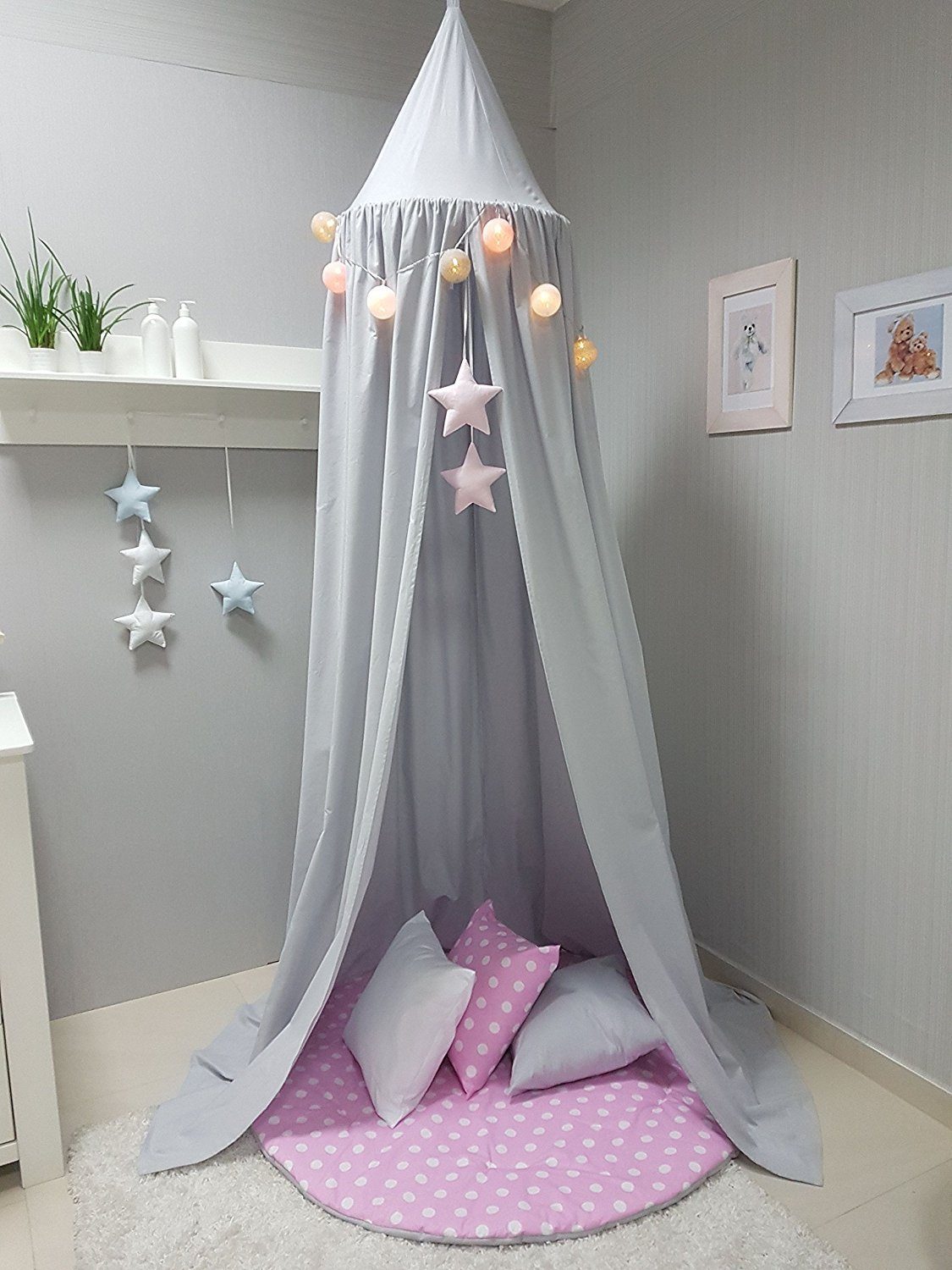 Krabbeldecke Spieldecke XXL+ 3 Dekokissen, Spielteppich 120 cm, Babymajawelt, Zweiseitig, Waschbar, Krabbeldecke Gepolstert Made in EU