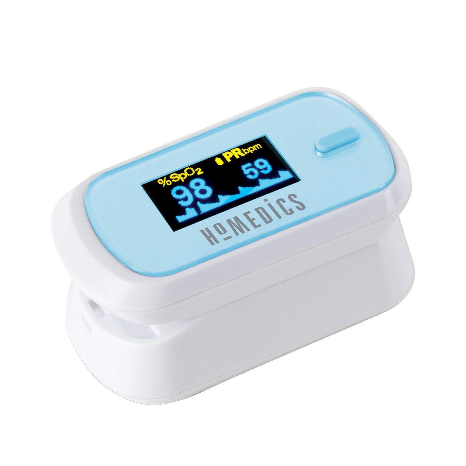 HAC24 Pulsoximeter Pulsoxymeter OLED Finger Puls Messgerät Sauerstoff Blut SpO2, Inklusive Trageschlaufe und Batterien