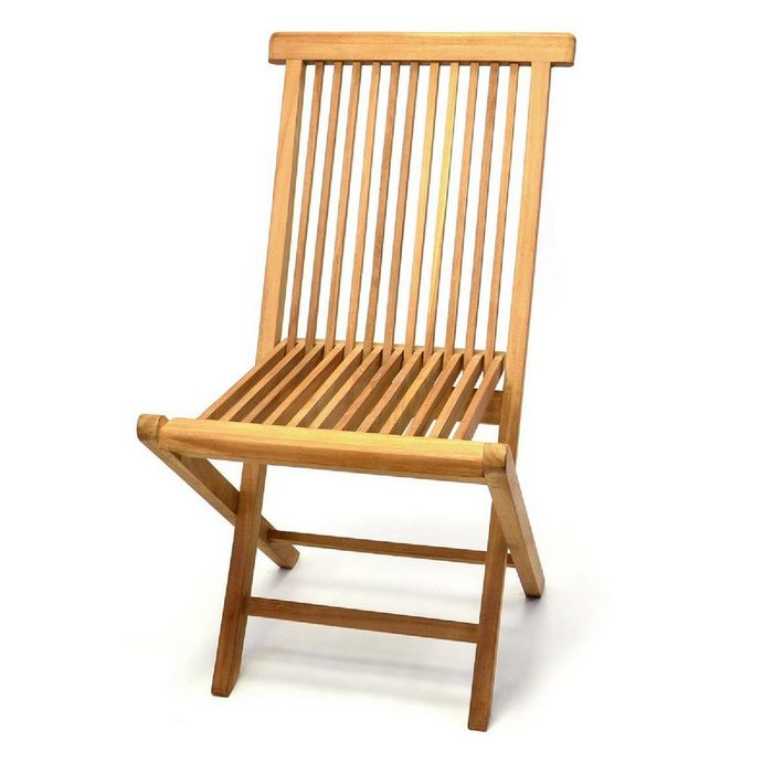 VCM Gartenstuhl Stuhl Teak-Holz Klapp Chair