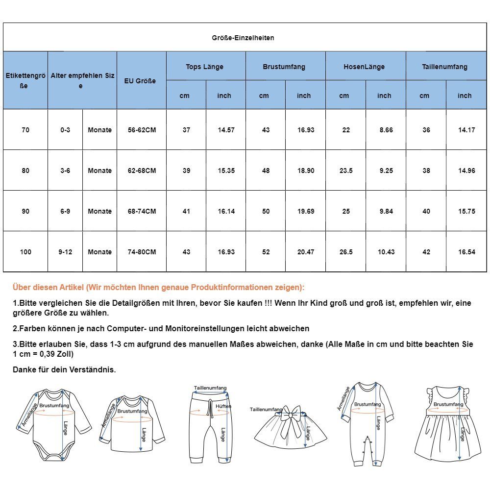 Kinder Mädchen (Gr. 50 - 92) Lapastyle Shirt & Shorts Baby Mädchen Blumendruck Set, Sommerkleidung 3-tlg