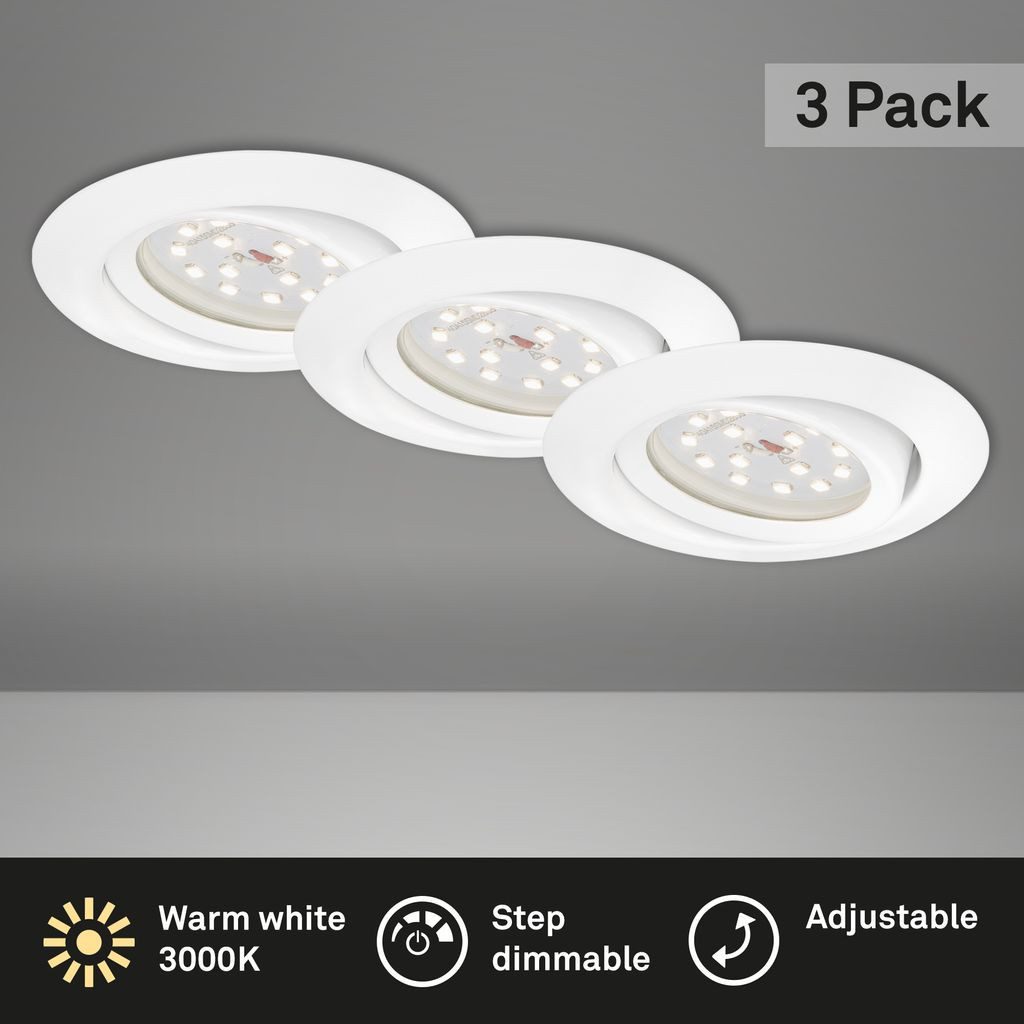 Briloner Leuchten LED Einbaustrahler 7172036, Dimmfunktion, LED fest integriert, 2700K - Extra-Warmweiß
