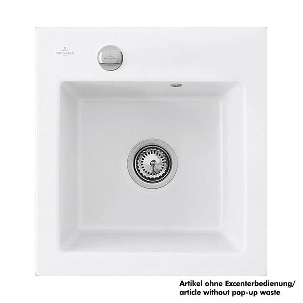 Villeroy & Boch Küchenspüle Villeroy & Boch Einbauspüle flächenbündig Subway 45 XS Flat, 44/47,5 cm Classicline RW Stone White