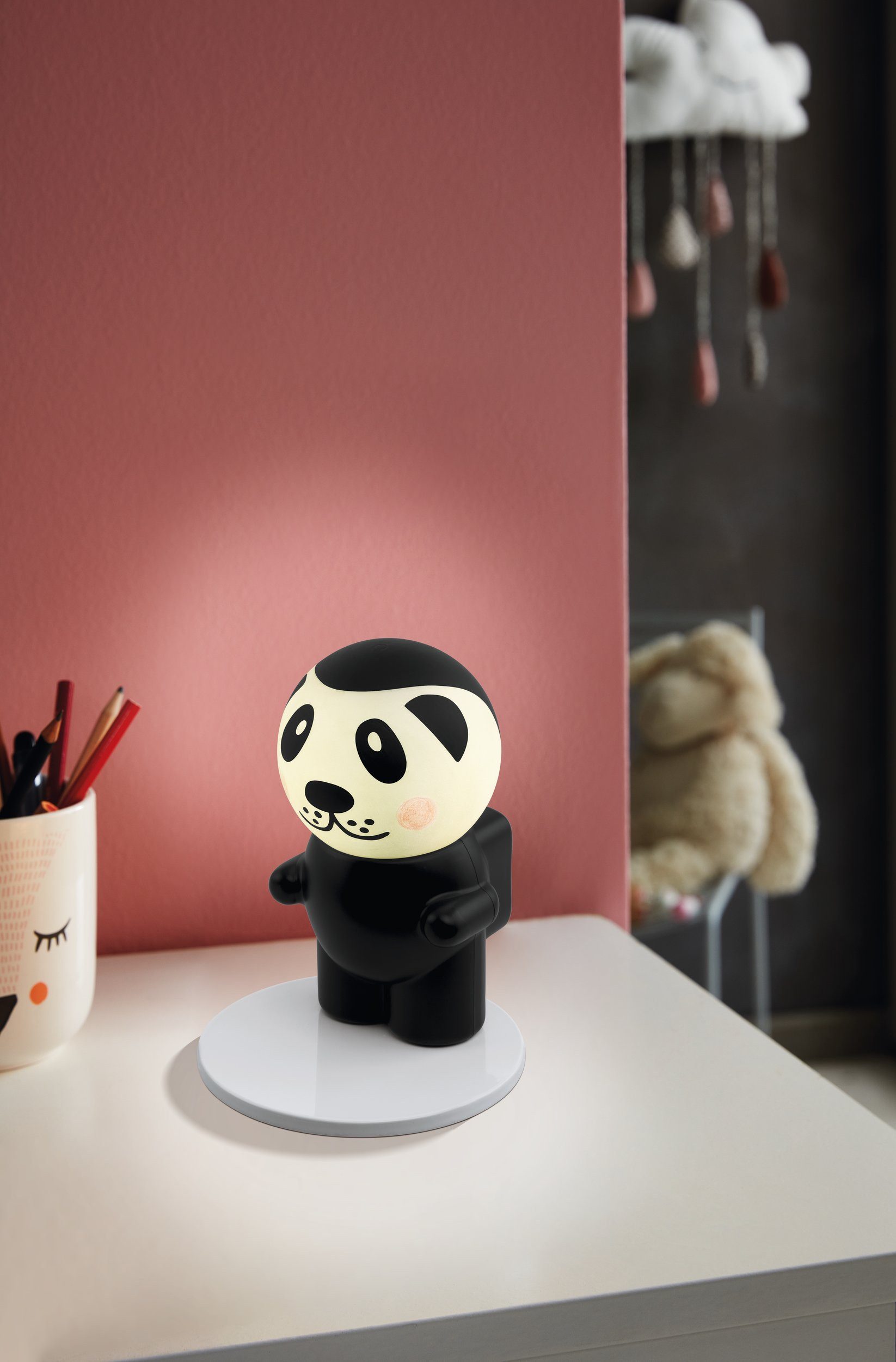 EGLO LED Tischleuchte Fu pan, Leuchtmittel inklusive, Nachttischlampe Stahl in weiß Kunststoff in schwarz, weiß G4