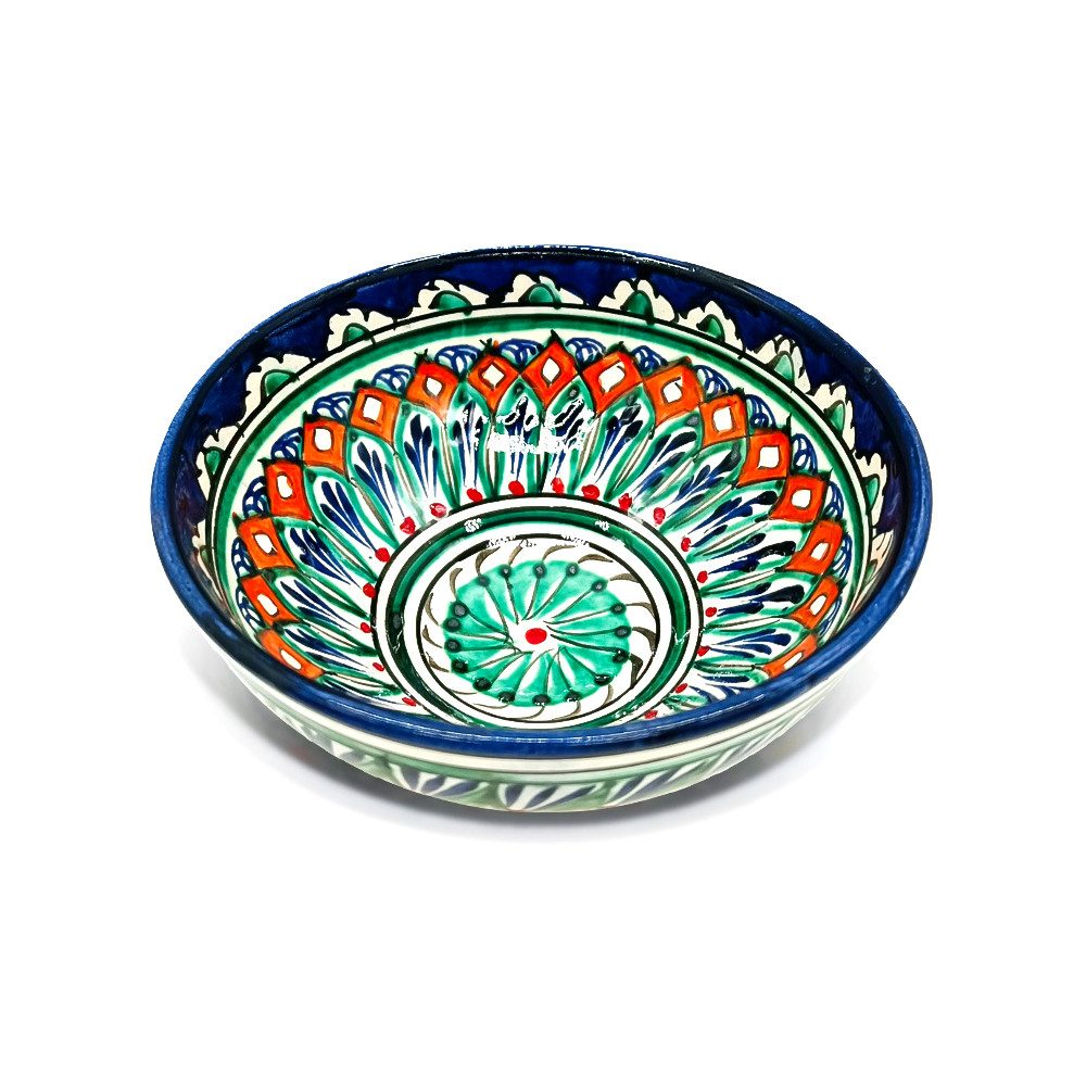 Servierschale Kosa P7 bunt Keramik 500 ml Ø 15 cm handbemalt Usbekistan Salatschale, Keramik, Handbemalt – Bild 5 von 5